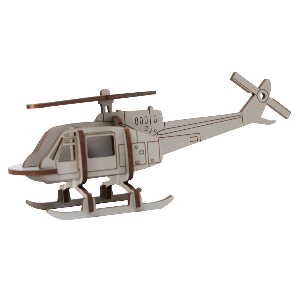 Little & Wood Helicopter: 3D Medium Woodlet Kit - Grey