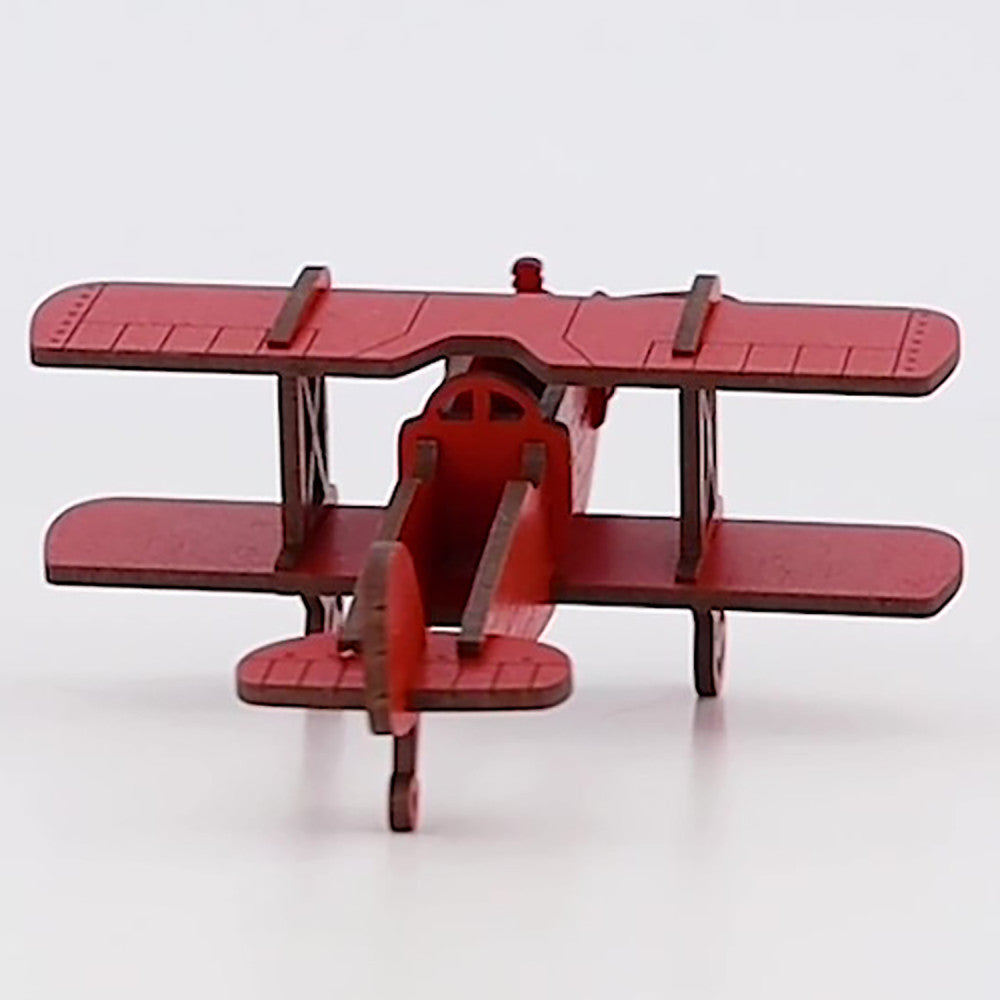 Little & Wood: Red Medium Biplane 3D Wooden Puzzle Kit - Image 6