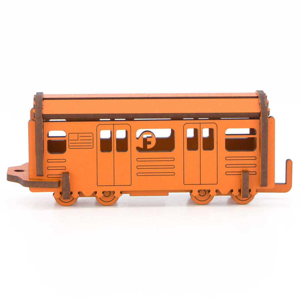 Alternative view of Little & Wood NYC Subway F Train: 3D Wooden Model Kit, Medium