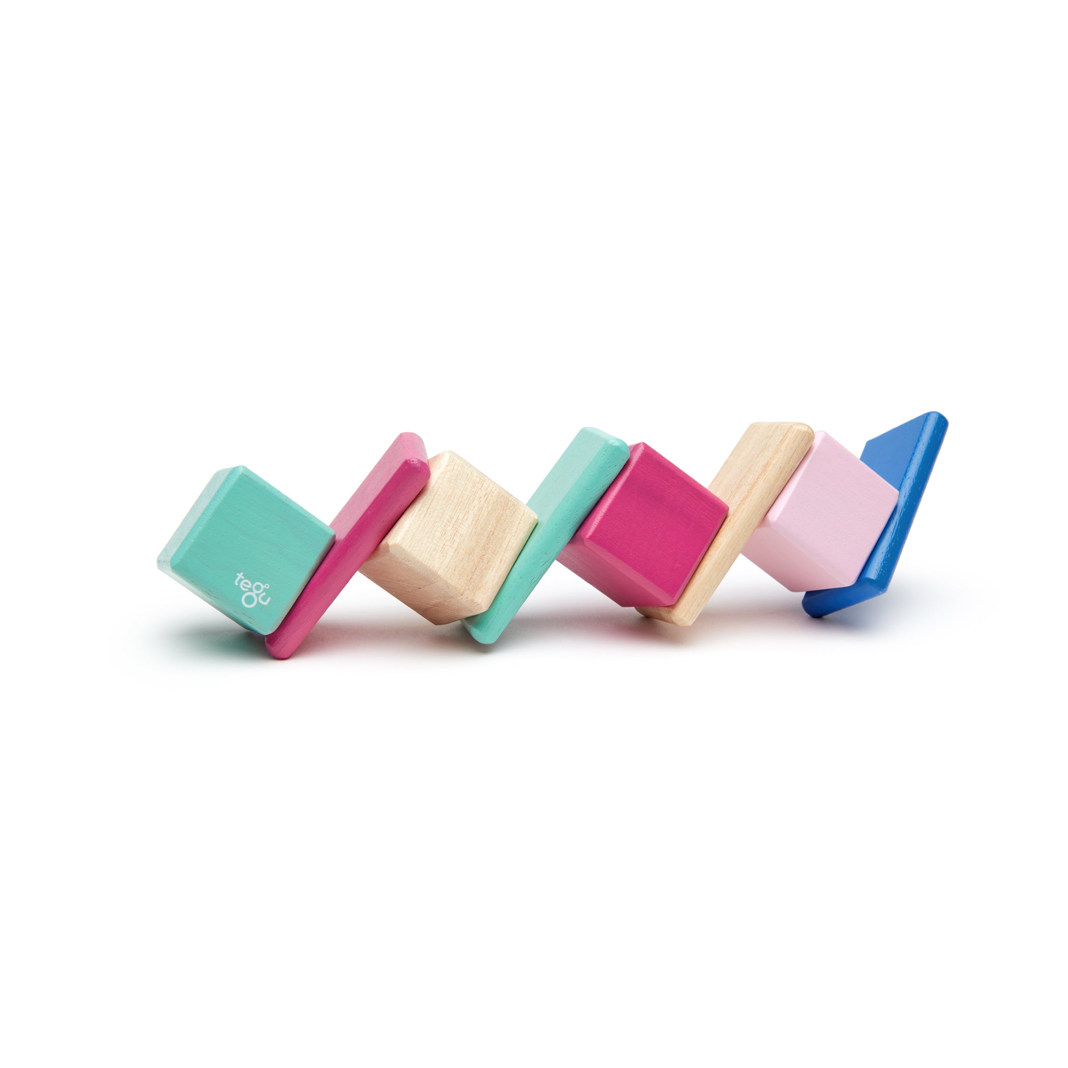 Tegu Magnetic Wooden Blocks, 8-Piece Pocket Pouch - Blossom - Image 5