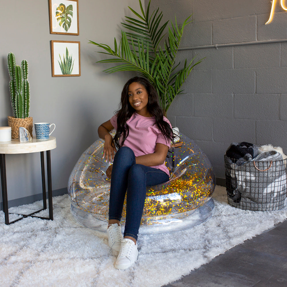 Alternative view of AirCandy Glitter BloChair - Sparkle with Gold Holographic Glitter