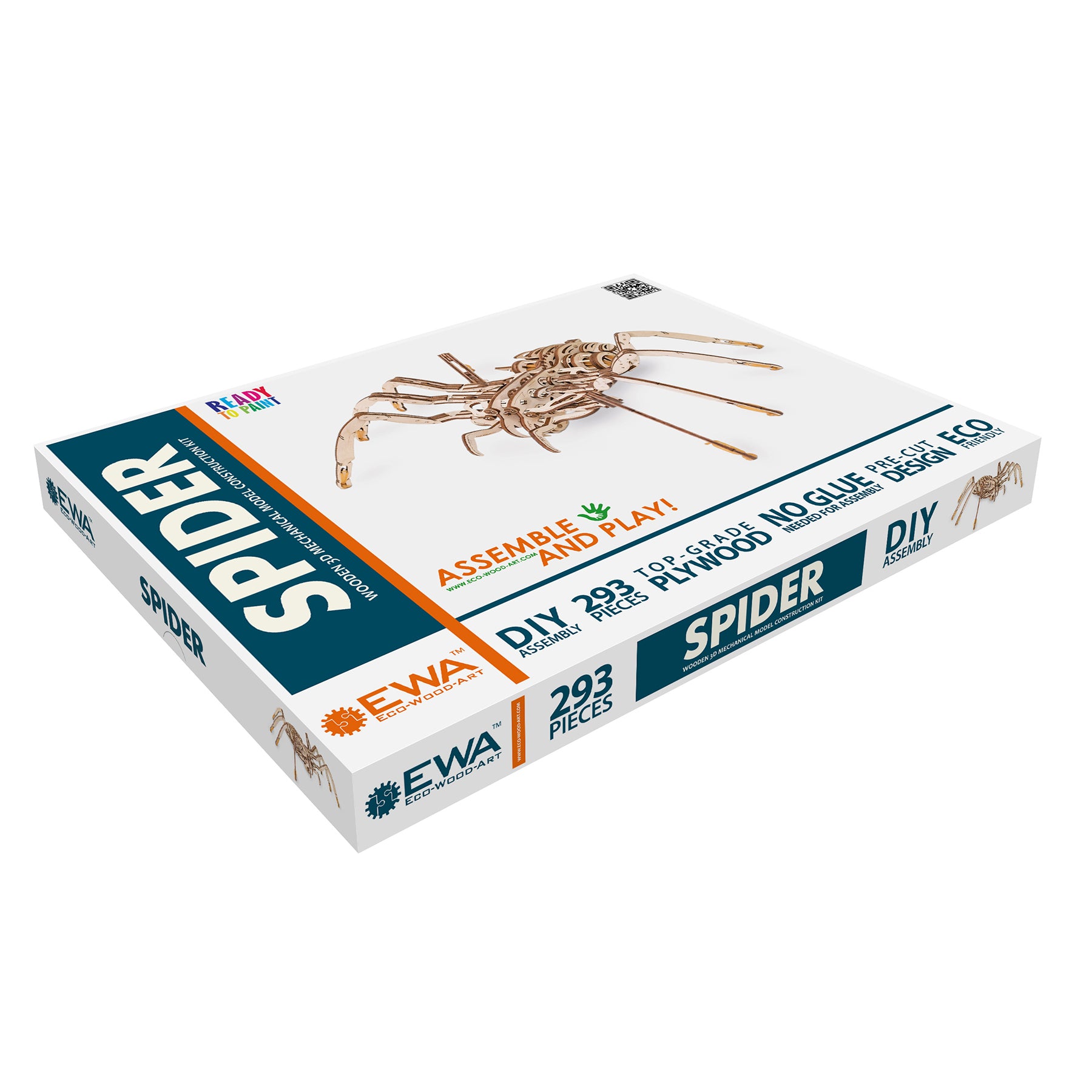 Alternative view of EWA Eco-Wood-Art Spider 3D Wooden STEM Construction Kit