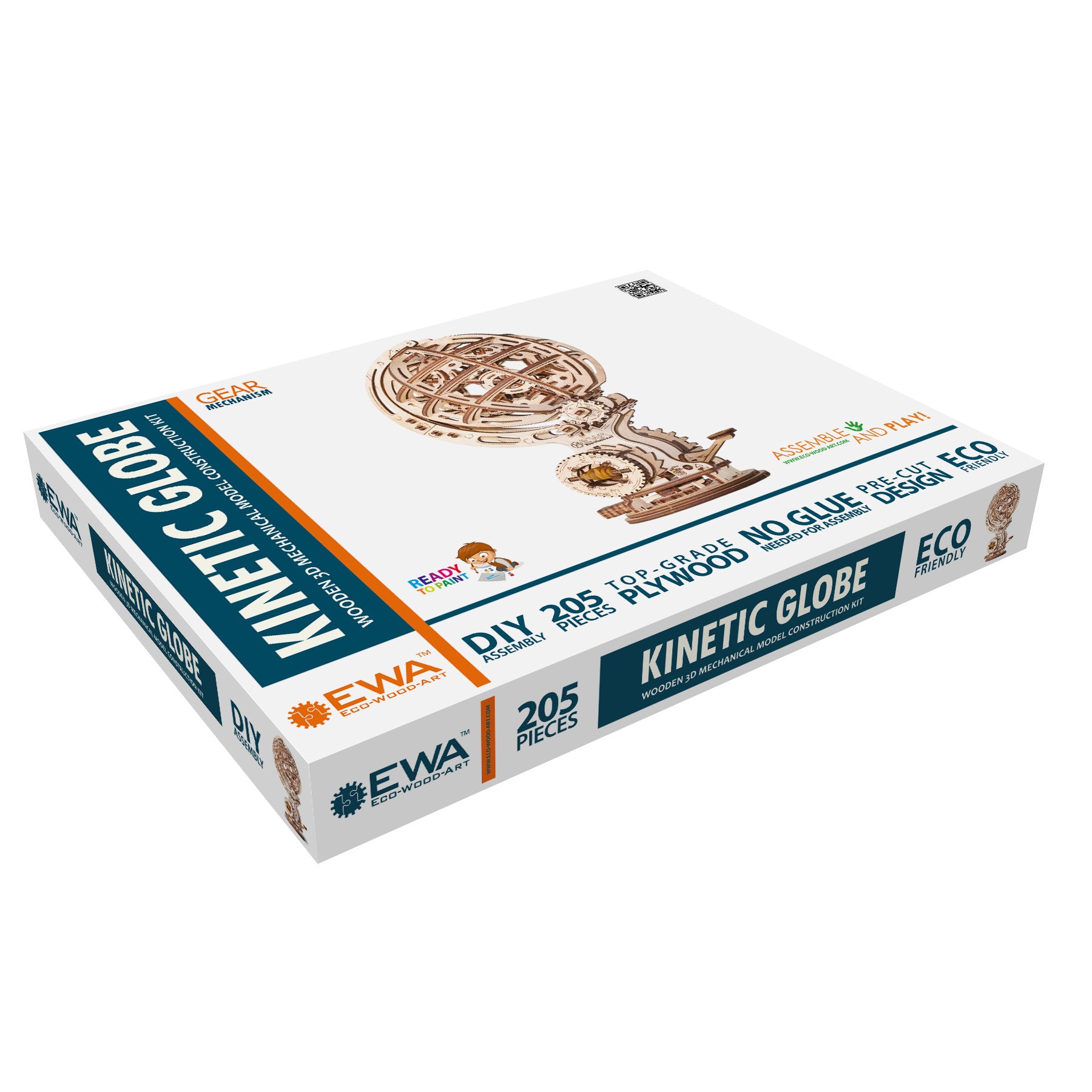 Alternative view of EWA Eco-Wood-Art Kinetic Globe - 3D Wooden STEM Puzzle Kit