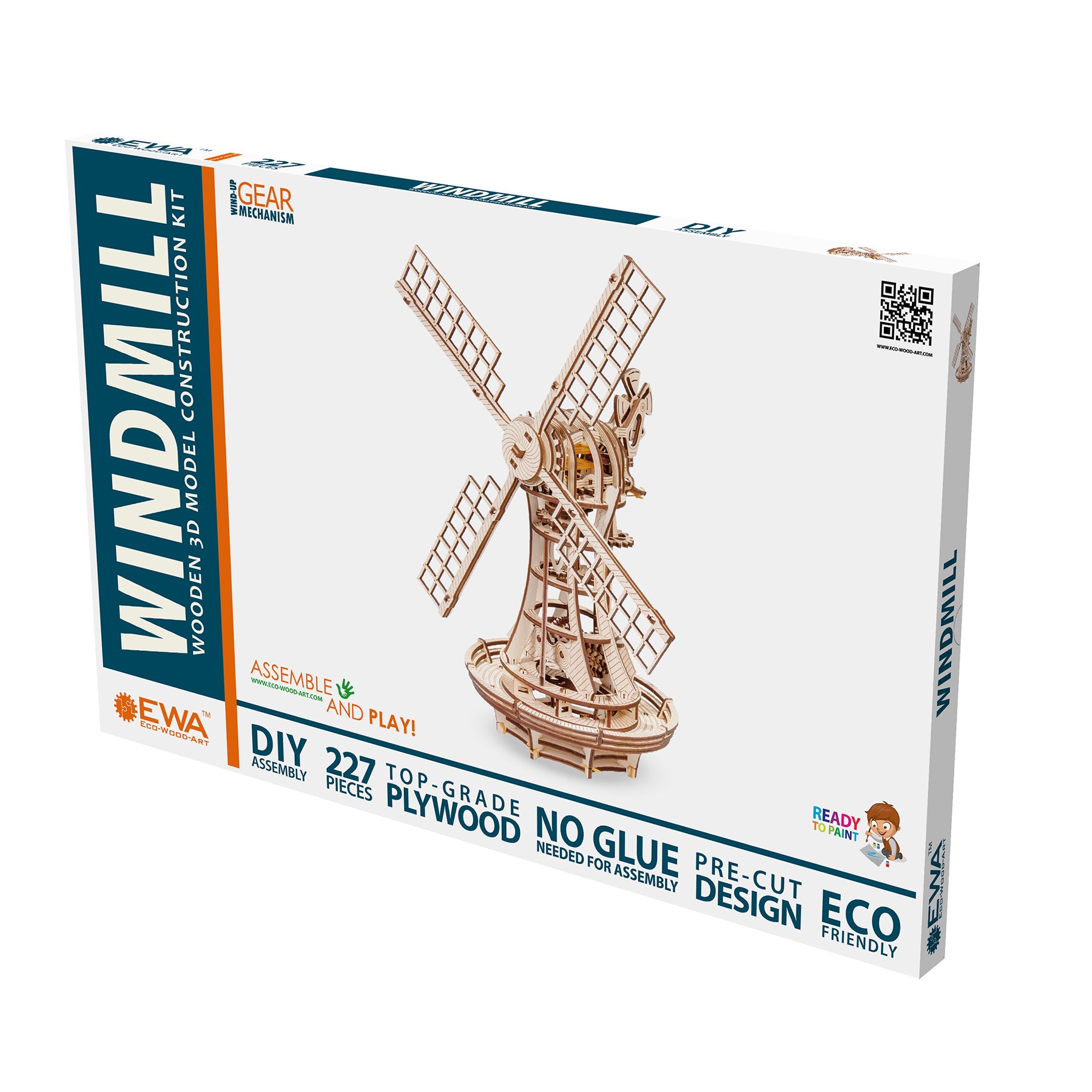 EWA Eco-Wood-Art Windmill 3D Wooden STEM Construction Kit - Mechanical Model - Image 2