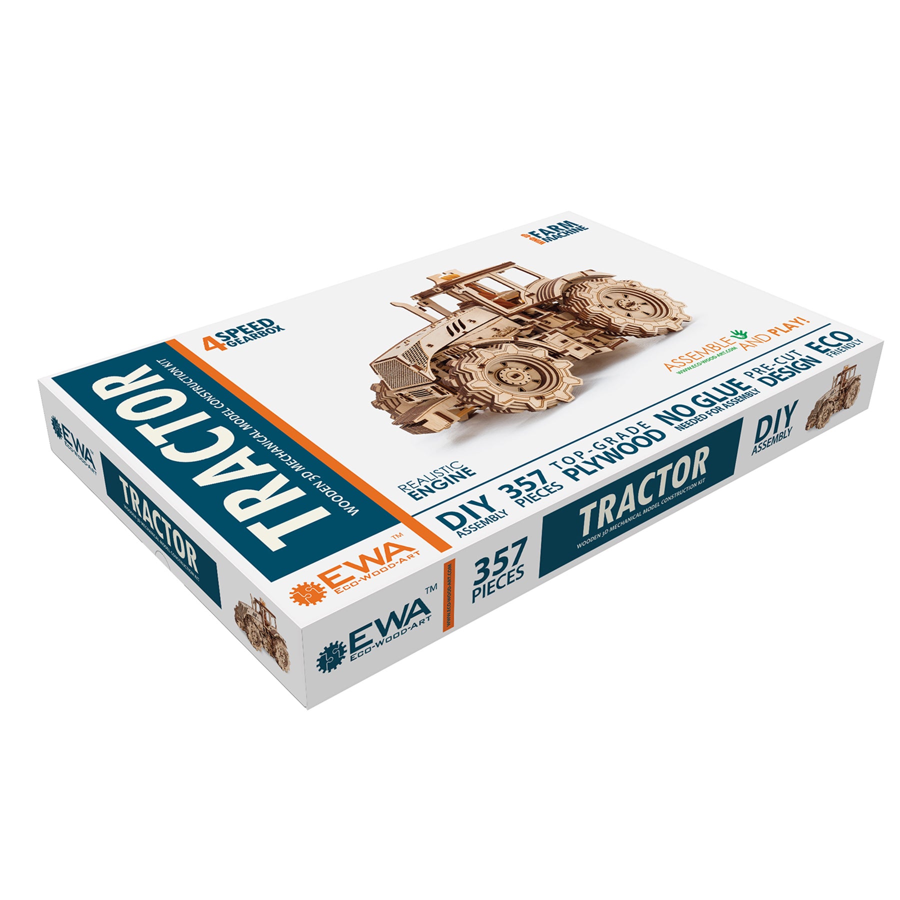 Alternative view of EWA Eco-Wood-Art Tractor - 3D Wooden STEM Puzzle Kit