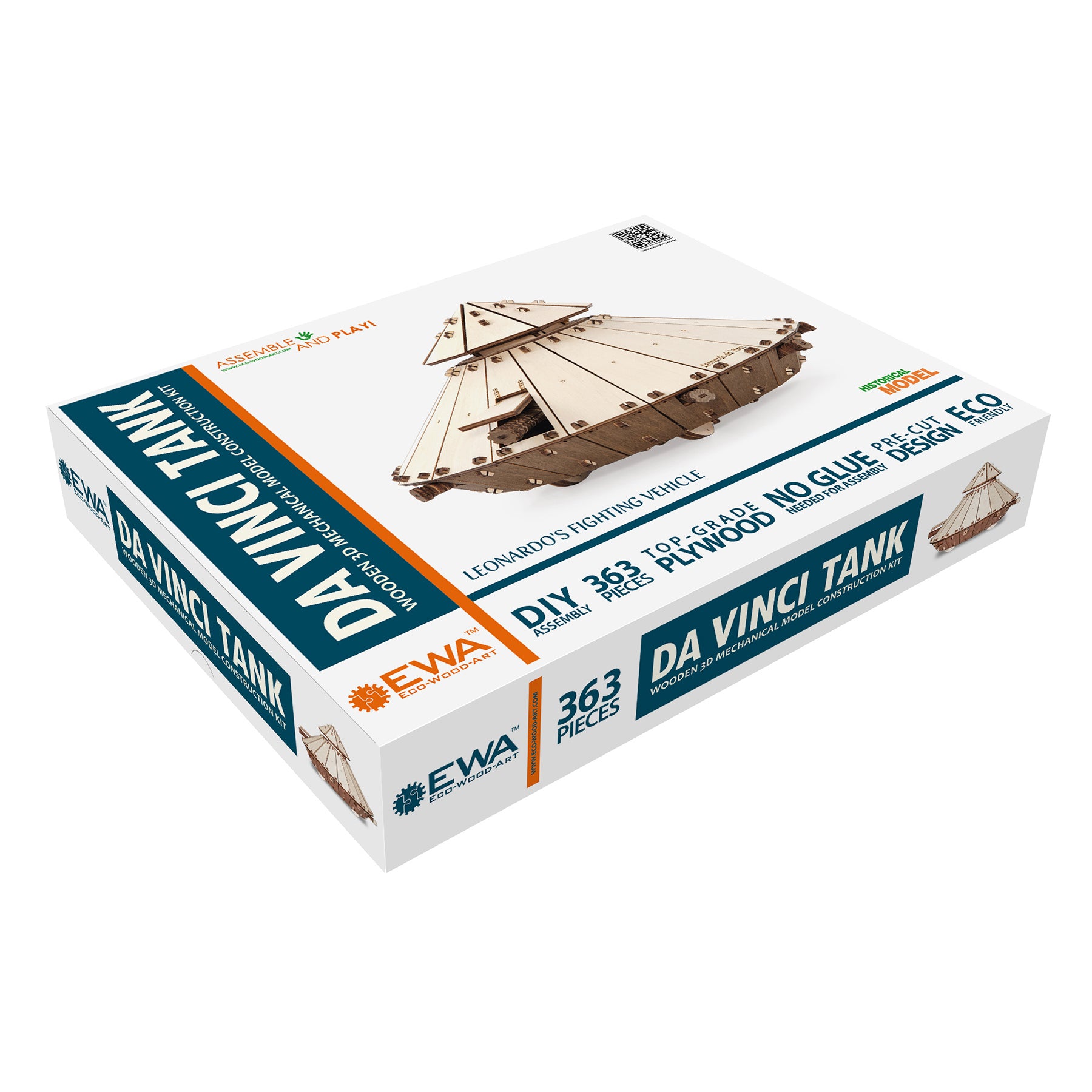 Alternative view of EWA Eco-Wood-Art Da Vinci Tank 3D Wooden STEM Construction Kit