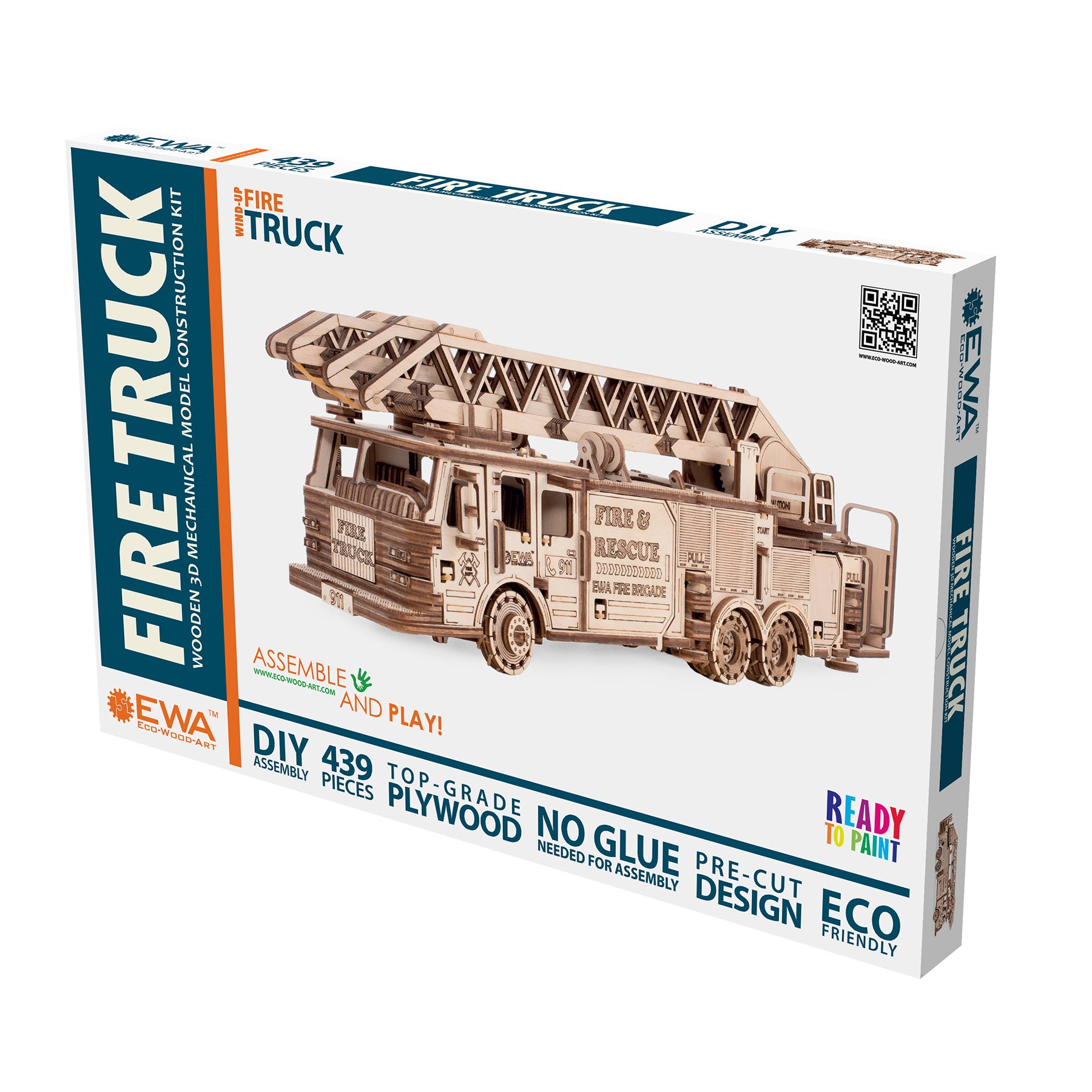 Alternative view of EWA Eco-Wood-Art Fire Truck 3D Wooden STEM Construction Kit