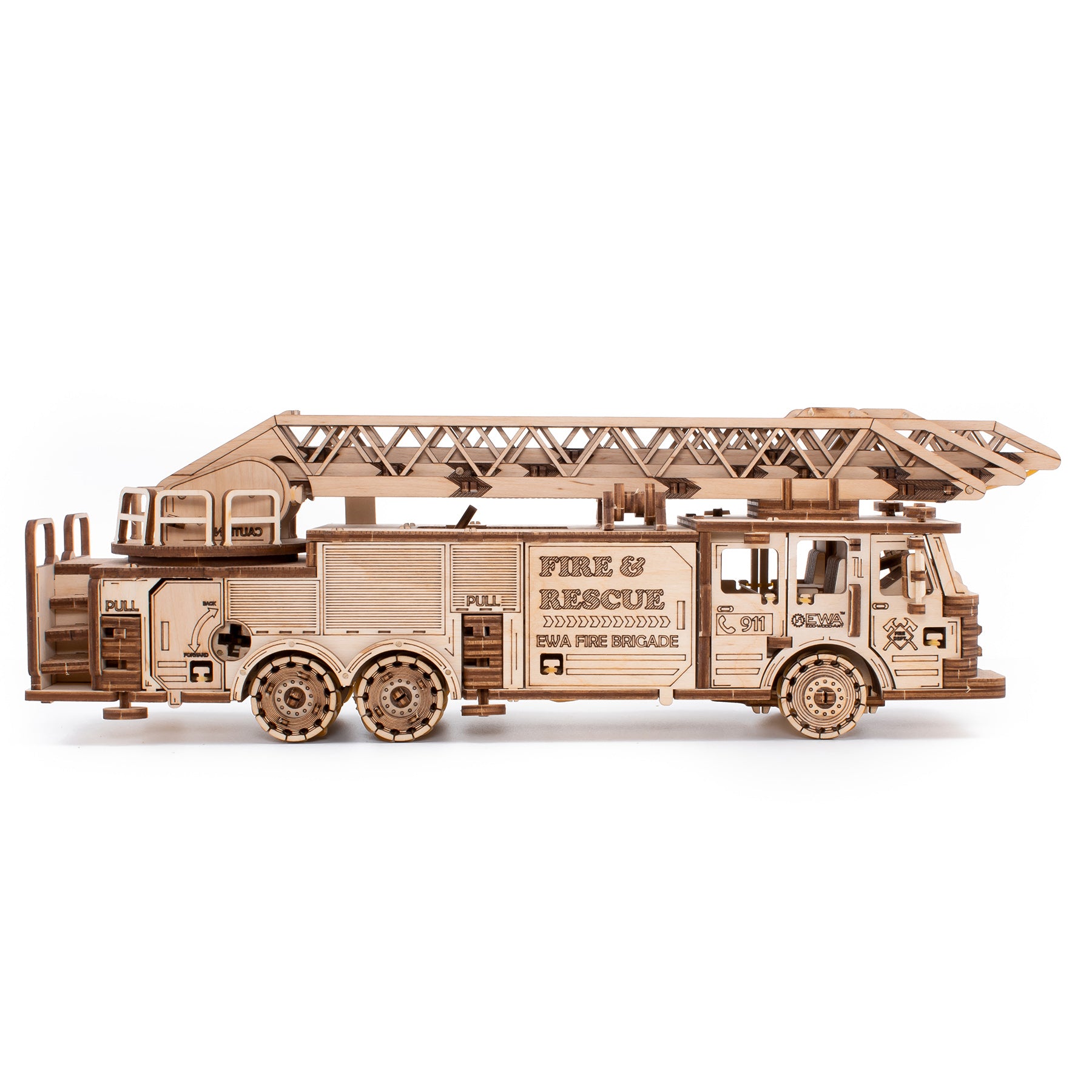 EWA Eco-Wood-Art Fire Truck 3D Wooden STEM Construction Kit - Image 3
