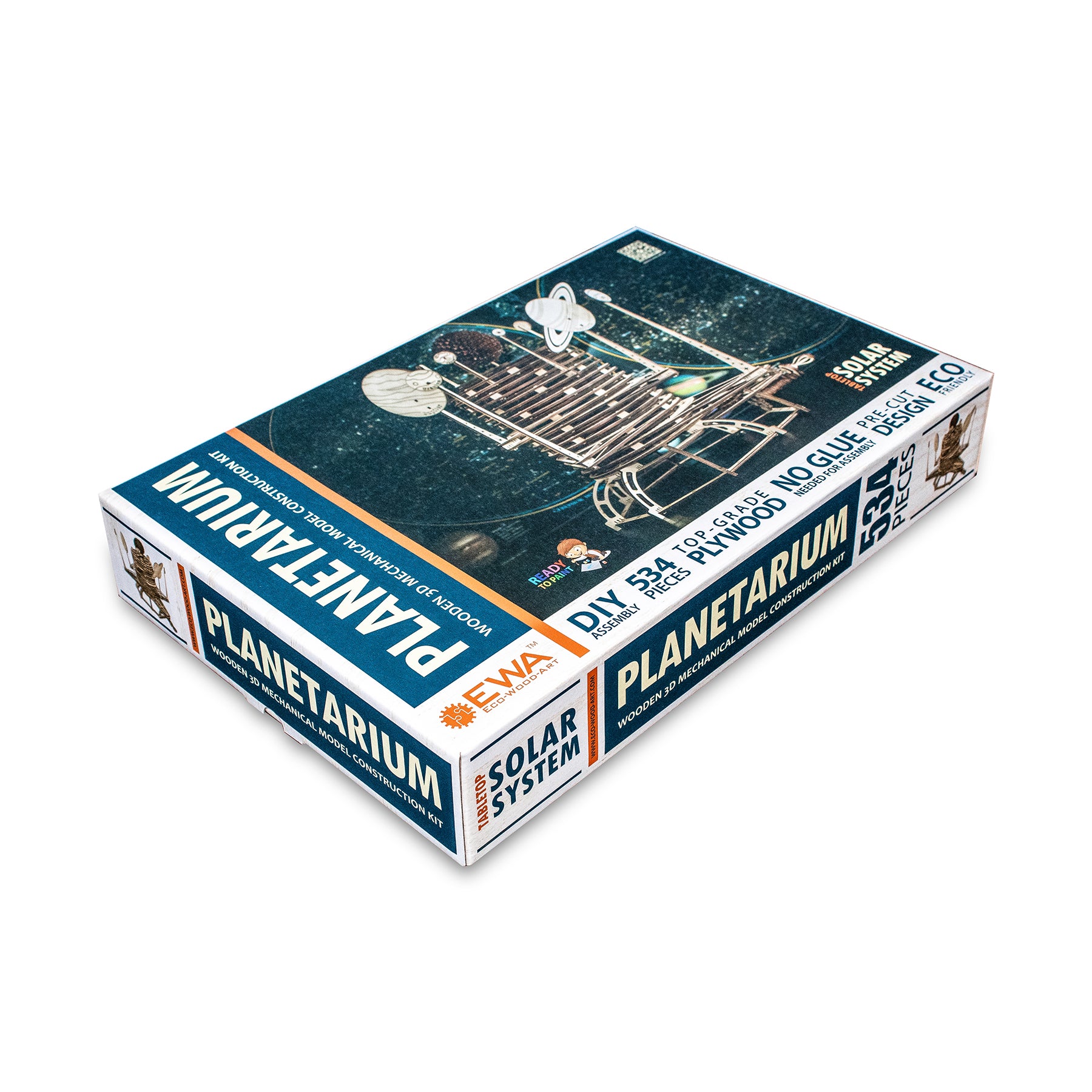 Alternative view of EWA Eco-Wood-Art Solar System Planetarium 3D Wooden STEM Kit