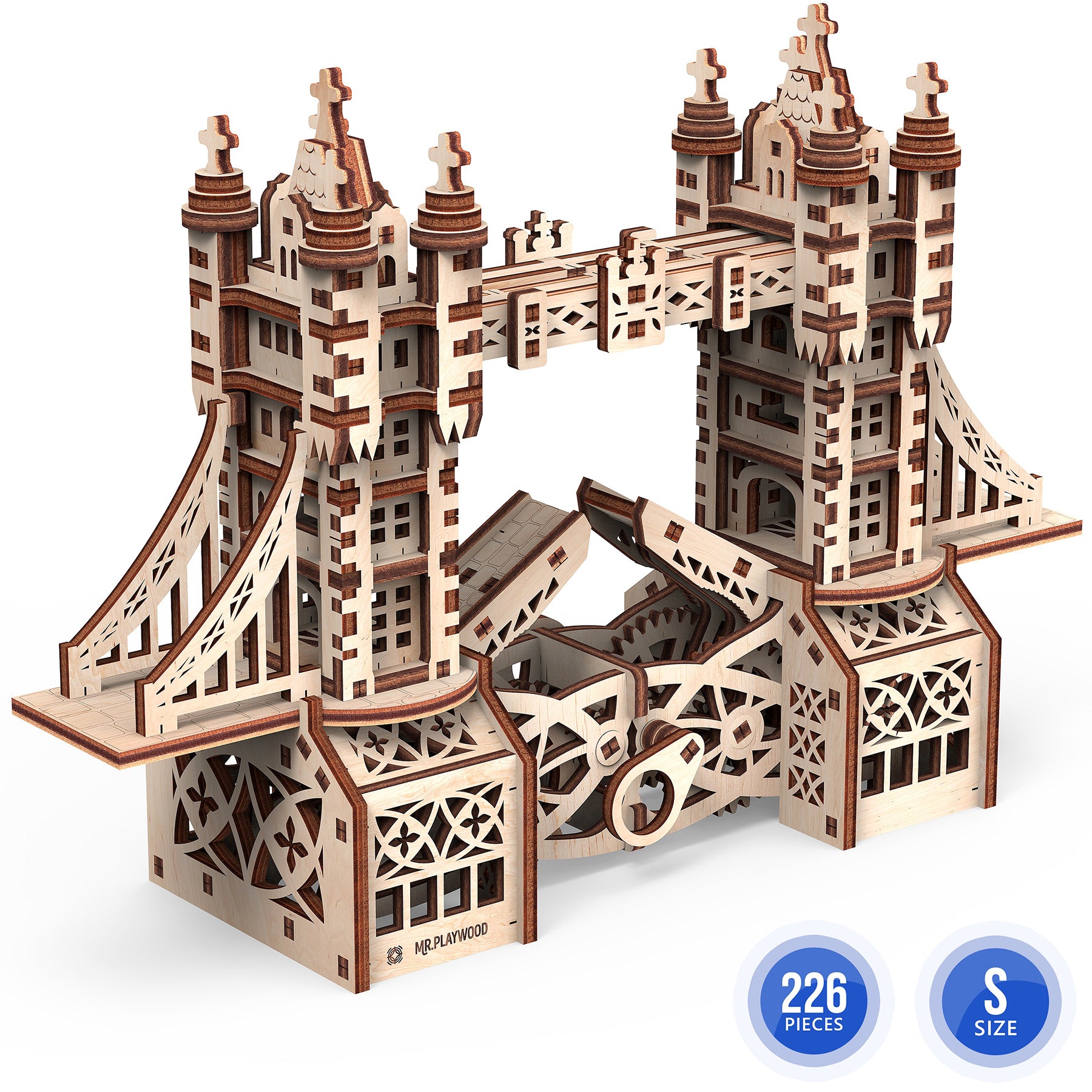 Mr.PLAYWOOD Tower Bridge S 3D Wooden STEM Puzzle - Image 3