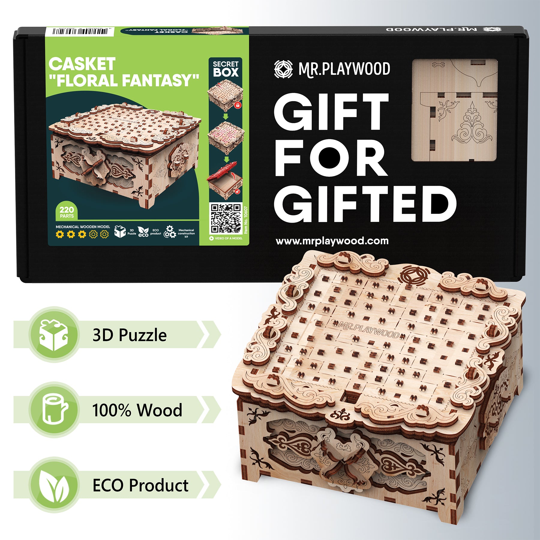 Mr.PLAYWOOD Secret Box Floral Fantasy 3D Wooden STEM Puzzle - Image 3