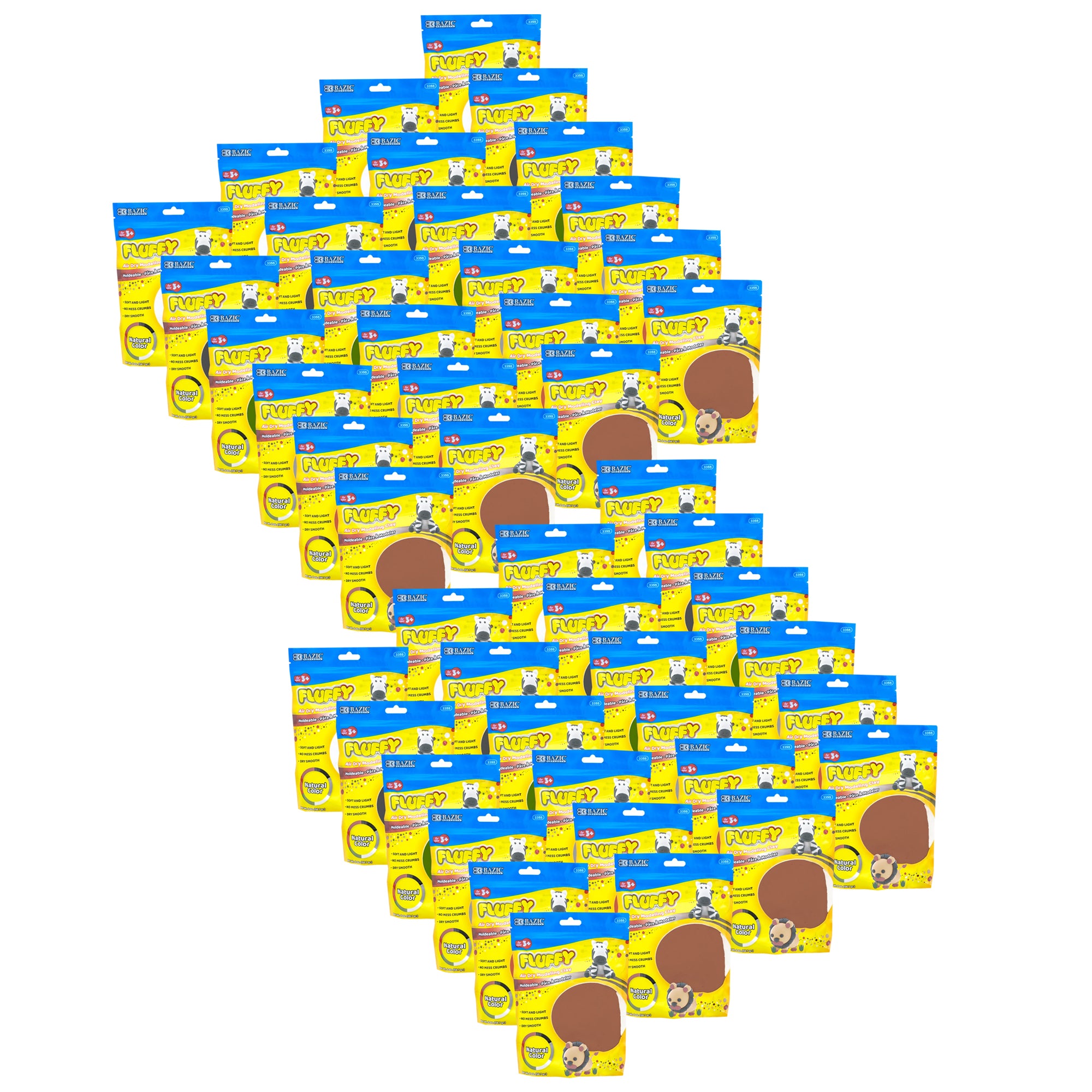 BAZIC 2 Oz. Earth Tone Air Dry Modeling Clay Set - Natural Colors, 48 Packs