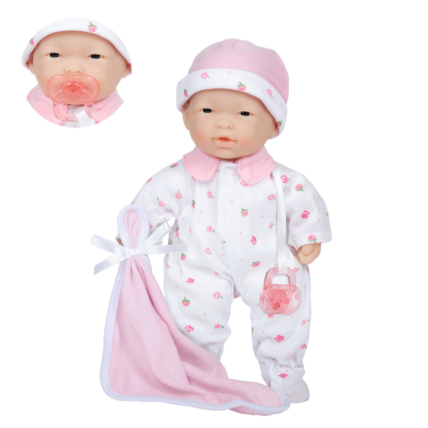 JC Toys La Baby - 11-inch Soft Baby Doll with Pink Outfit and Accessories - Image 4