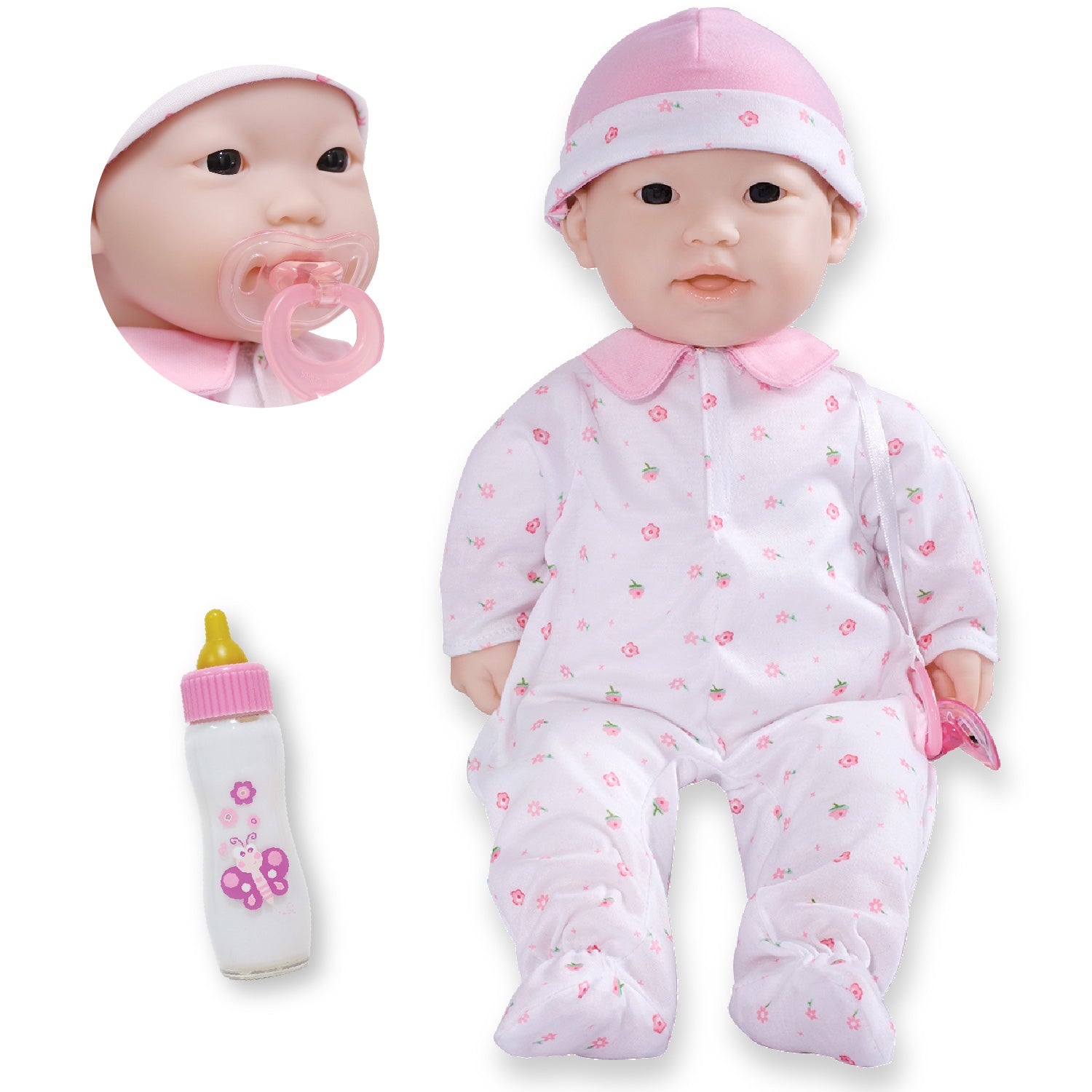 Alternative view of JC Toys La Baby Soft 16" Doll with Pink Sleeper and Pacifier