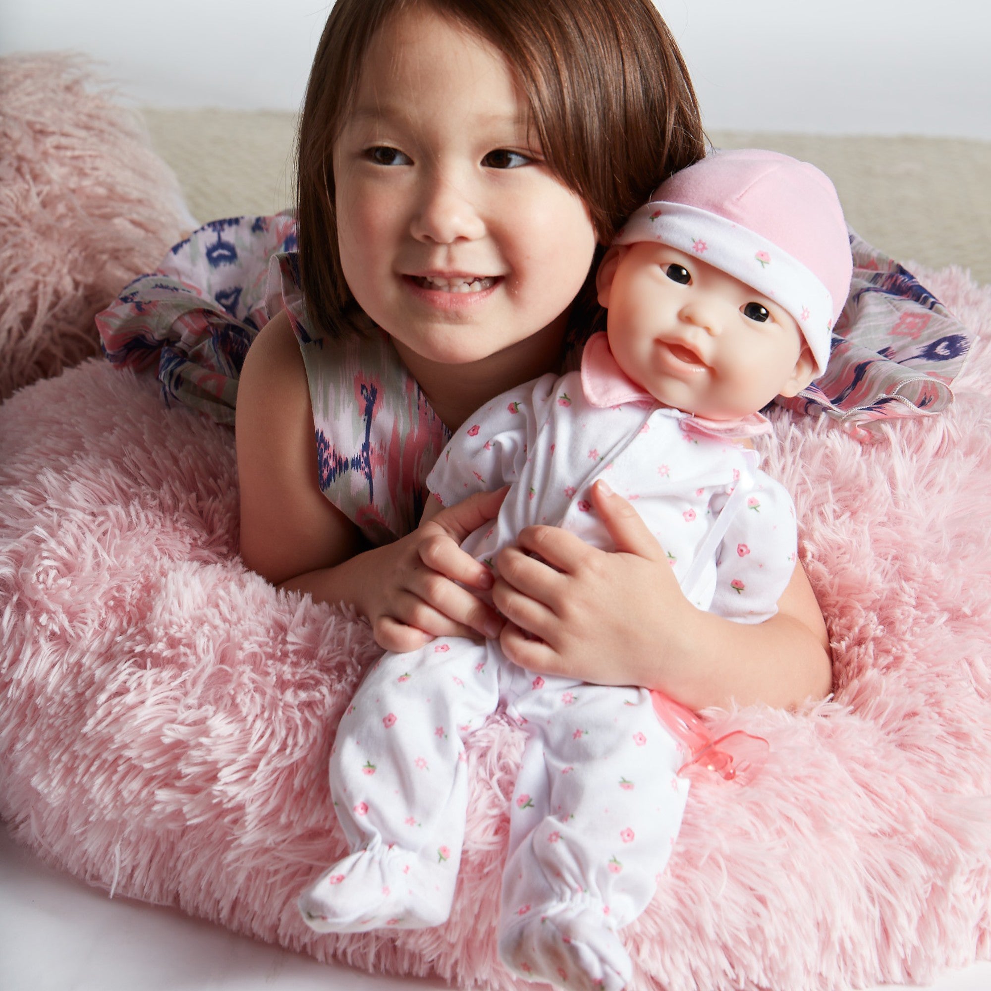 JC Toys La Baby Soft 16" Doll with Pink Sleeper and Pacifier - Image 5