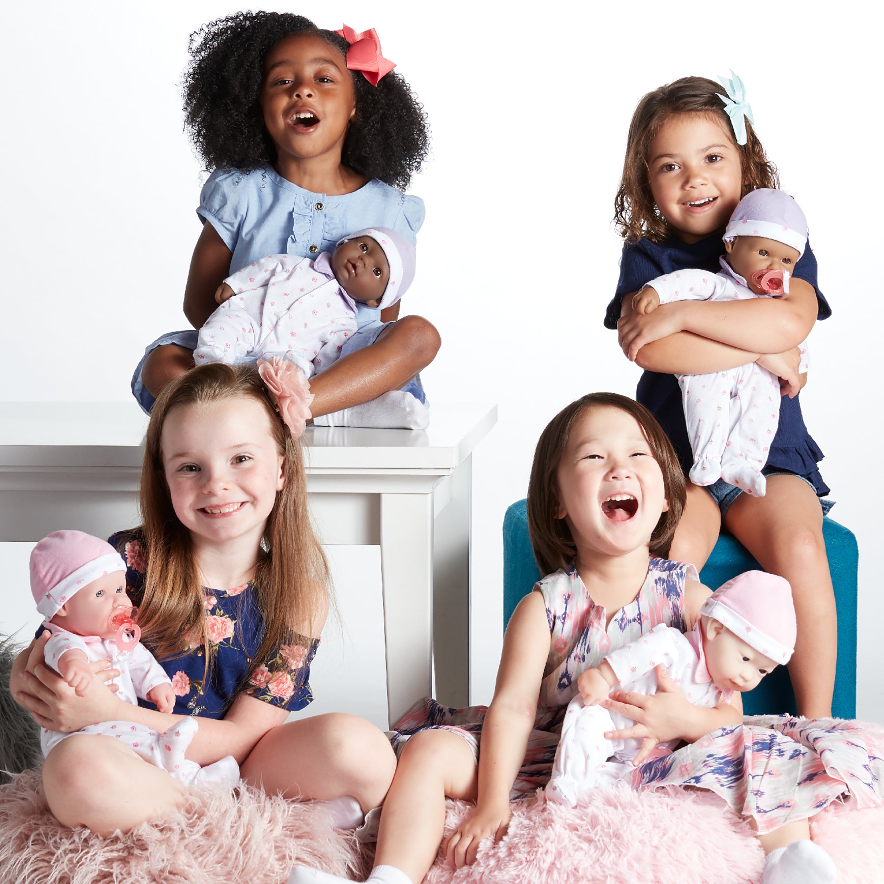 JC Toys La Baby Soft 16" Doll with Pink Sleeper and Pacifier - Image 6