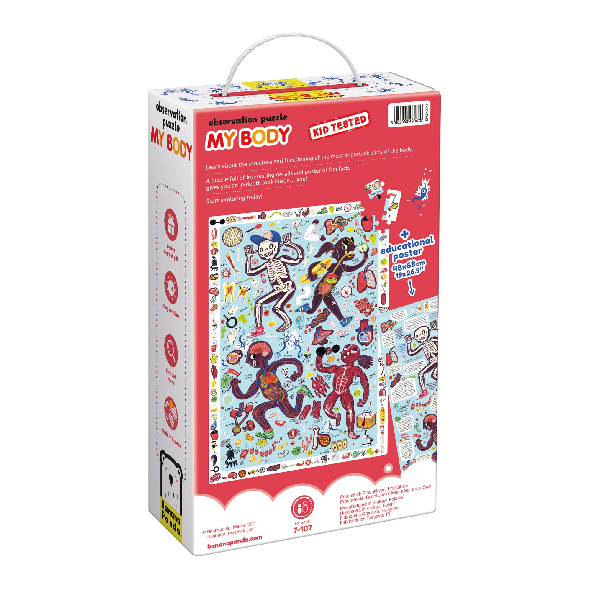 Alternative view of Banana Panda My Body Observation Jigsaw Puzzle - 204 pc