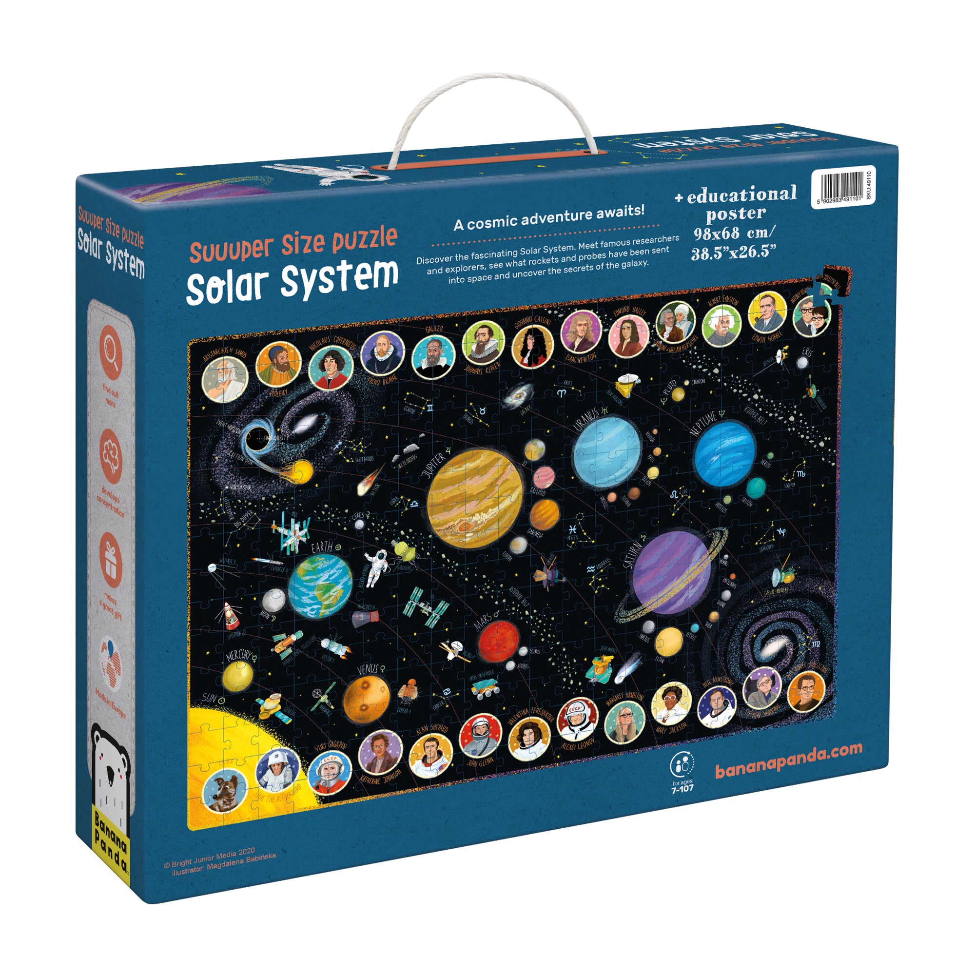 Alternative view of Banana Panda Suuuper Size Solar System Floor Puzzle - 300 pc