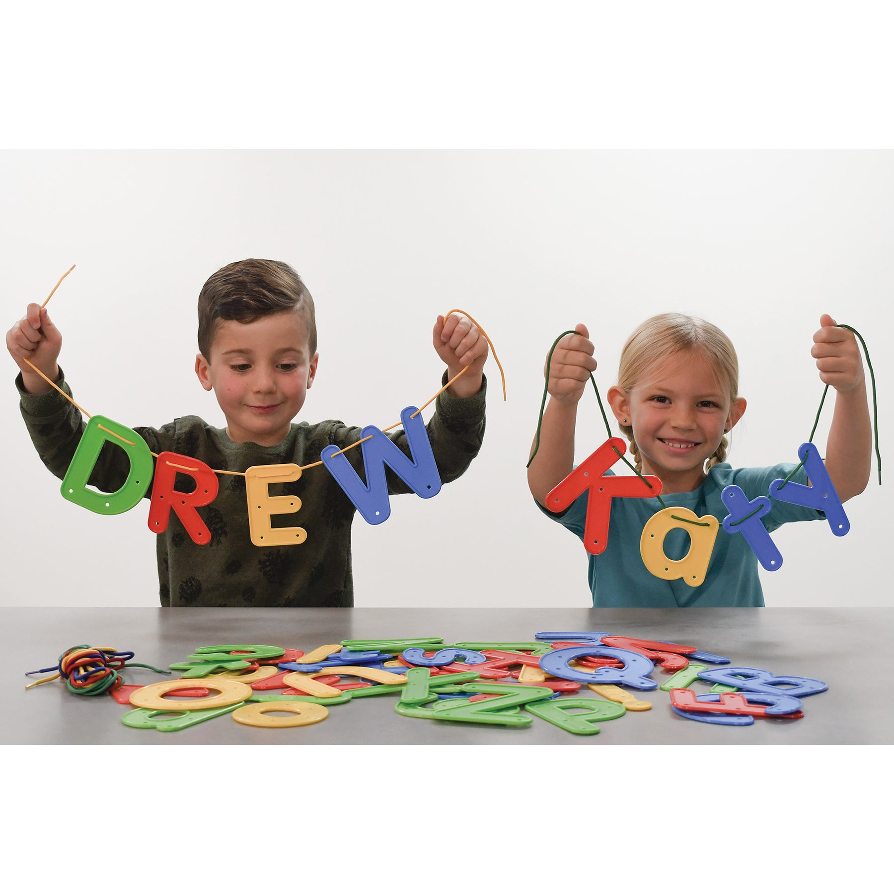 READY 2 LEARN Lacing Alphabet Set - Uppercase & Lowercase - 52 Colorful Pieces - Image 3