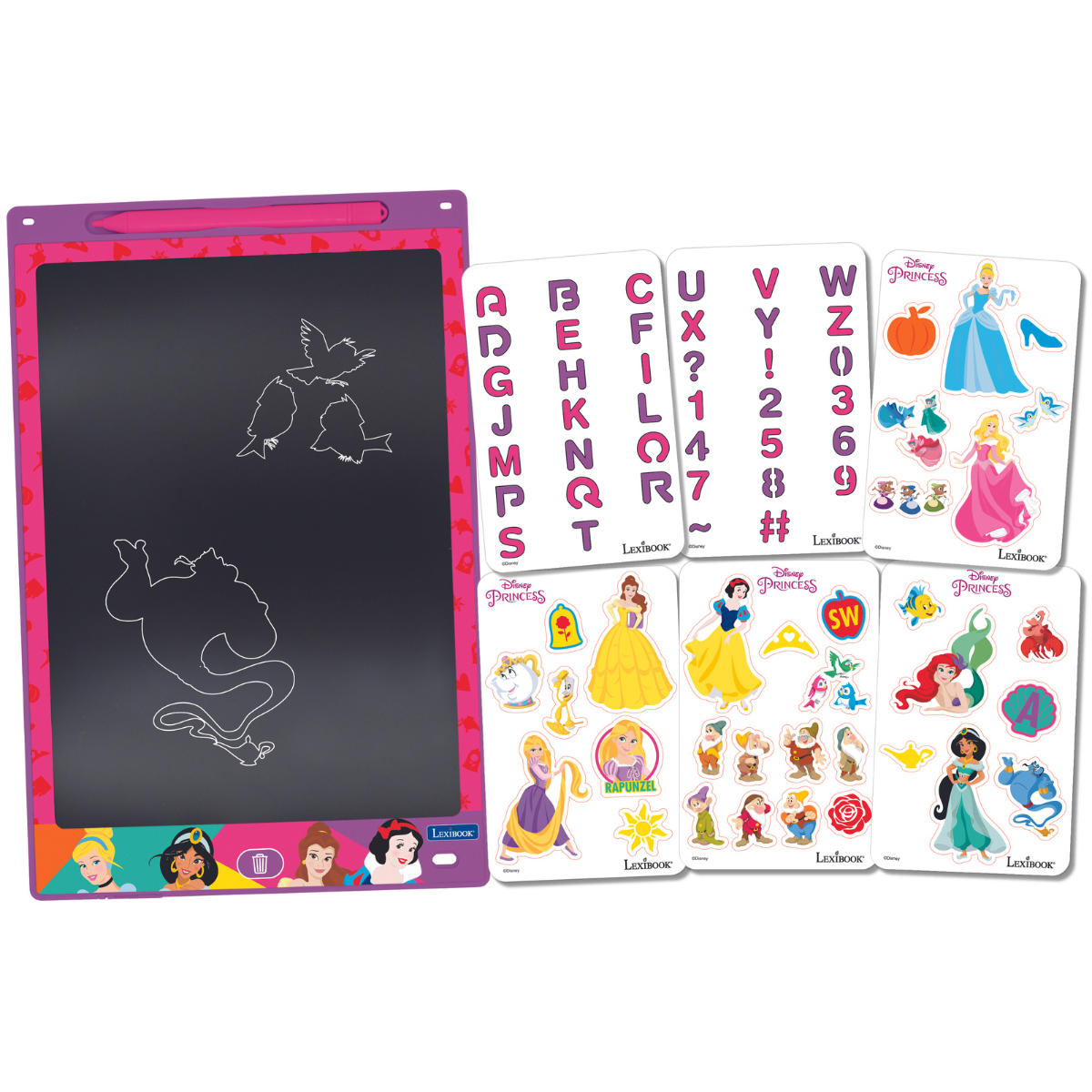 Disney Princess 11'' multicolor learning drawing E-ink tablet with stencils
