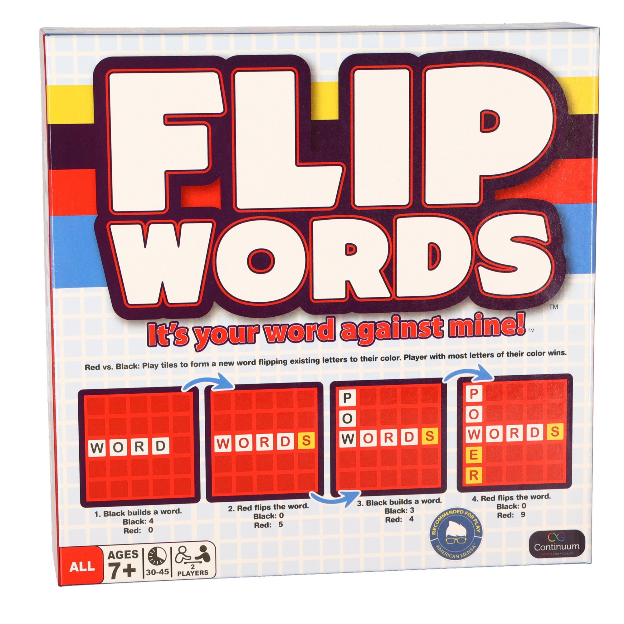 Continuum Games Flip Words Red vs Black Duel Board Game - Image 3