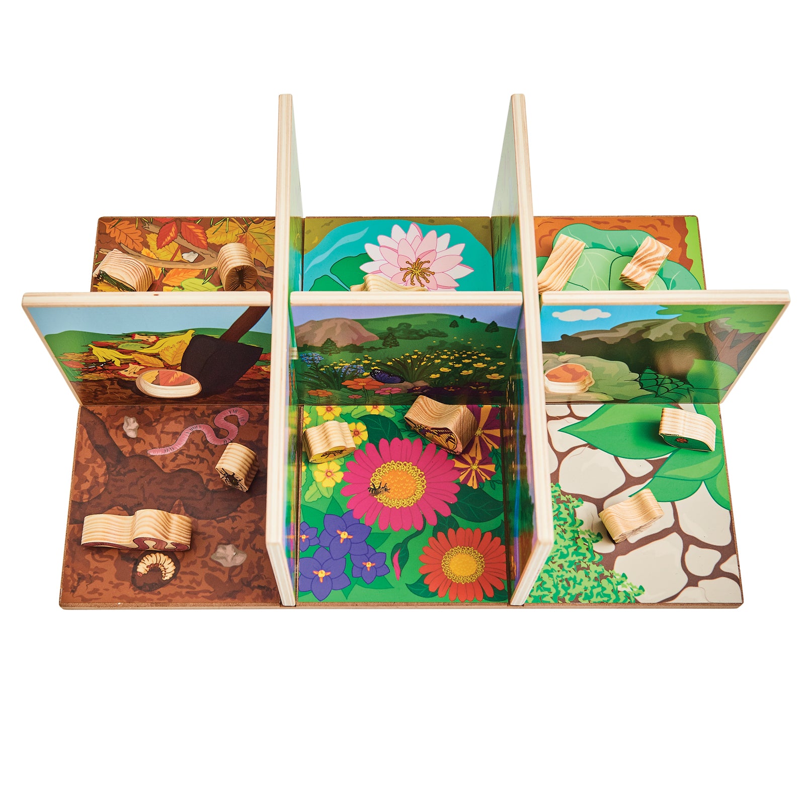 Alternative view of The Freckled Frog Minibeast Adventure Playset - Colorful Bug Blocks and Habitats - 15 Pieces