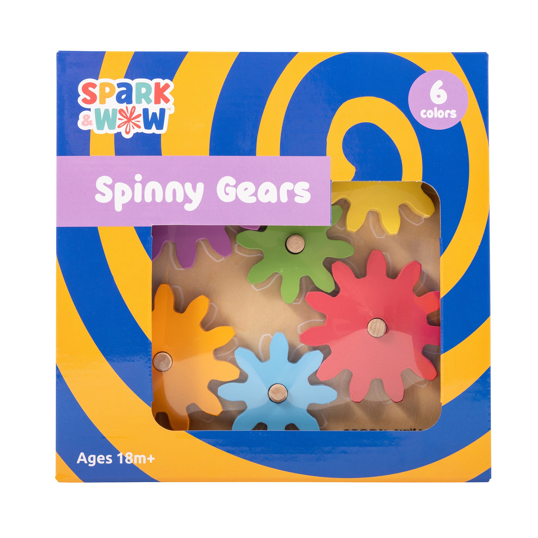 Spark & Wow Spinny Gears - Vibrant Wooden Gear Puzzle