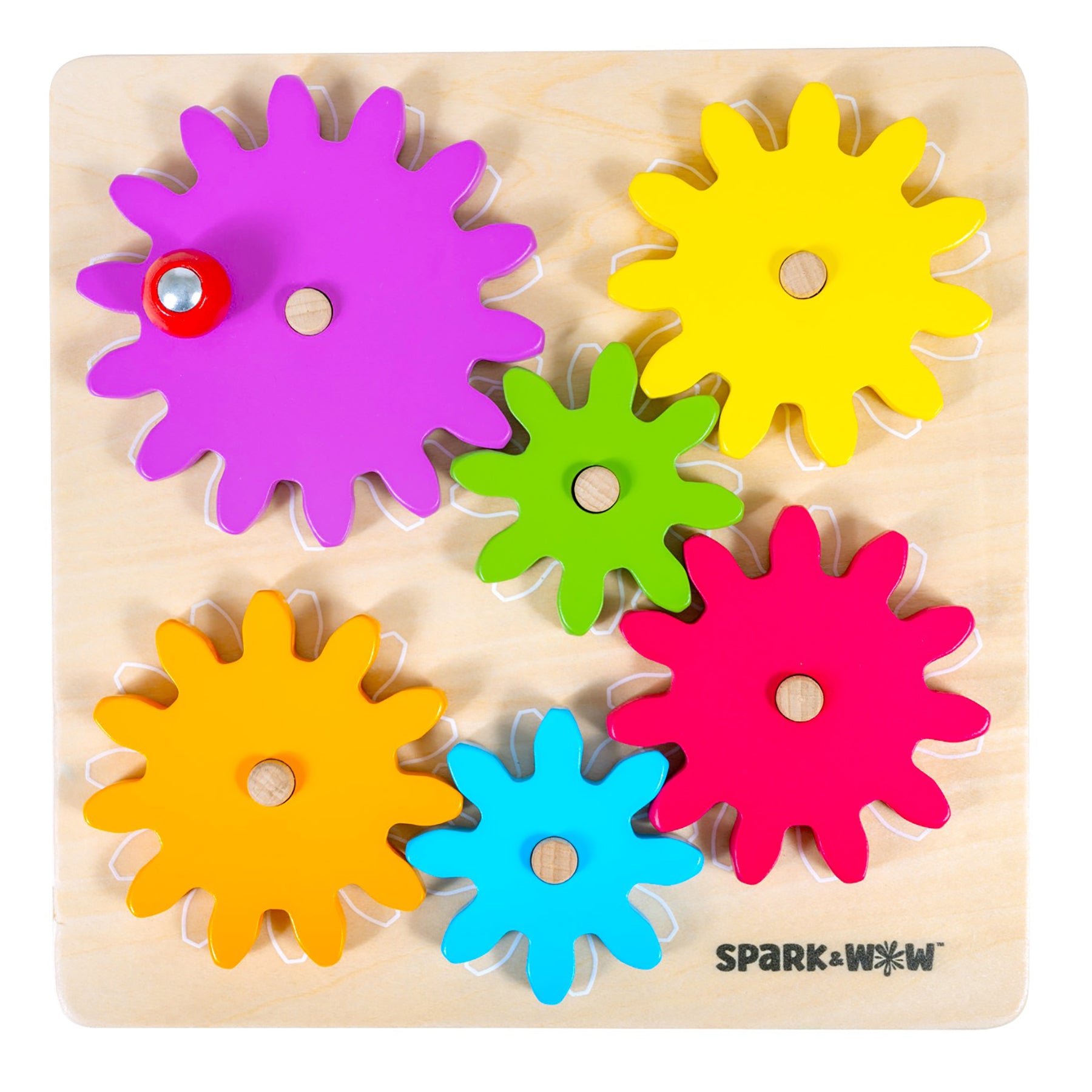 Alternative view of Spark & Wow Spinny Gears - Vibrant Wooden Gear Puzzle
