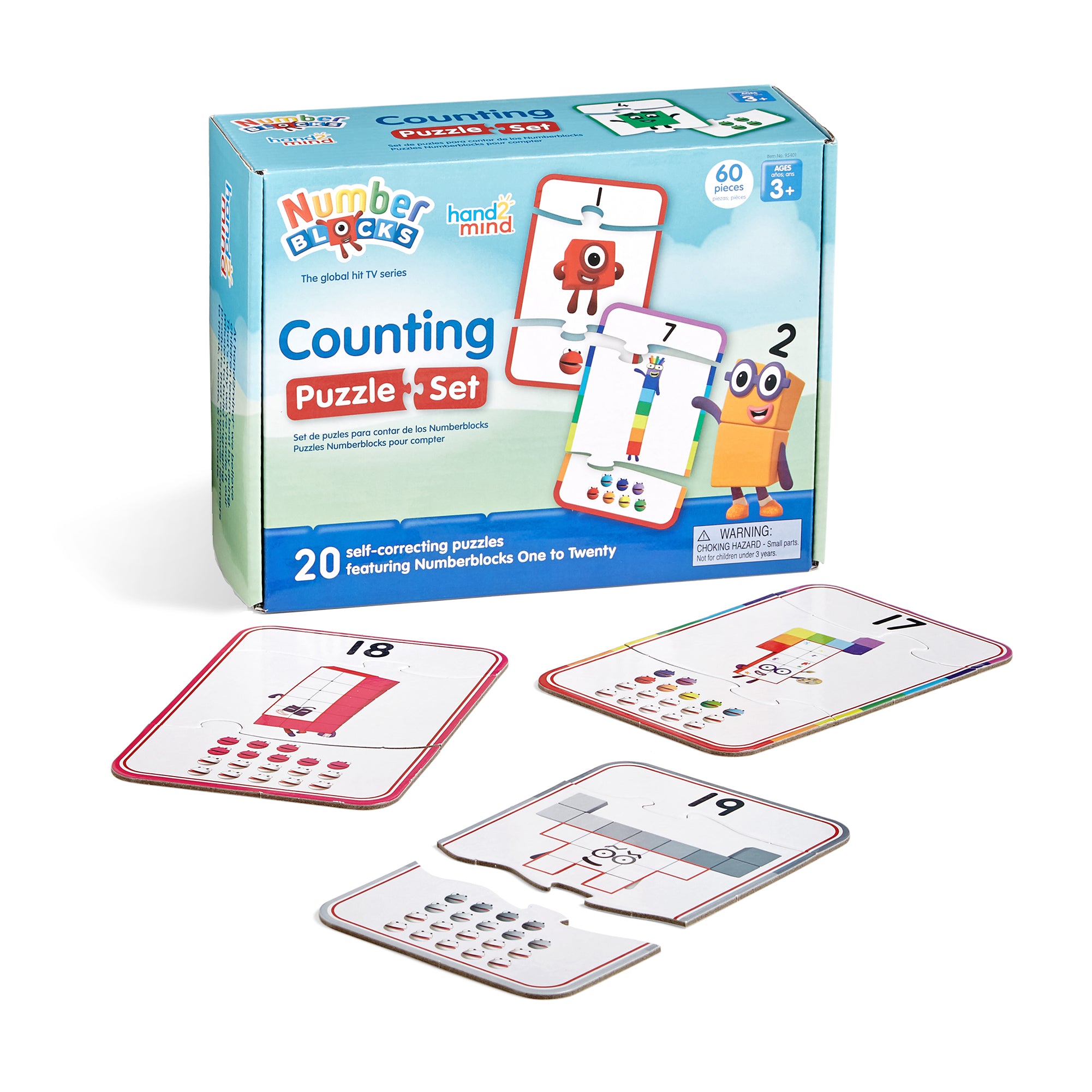 Hand2Mind Numberblocks Math Puzzle 3-Pack - Counting, Addition, Sequencing - Image 2