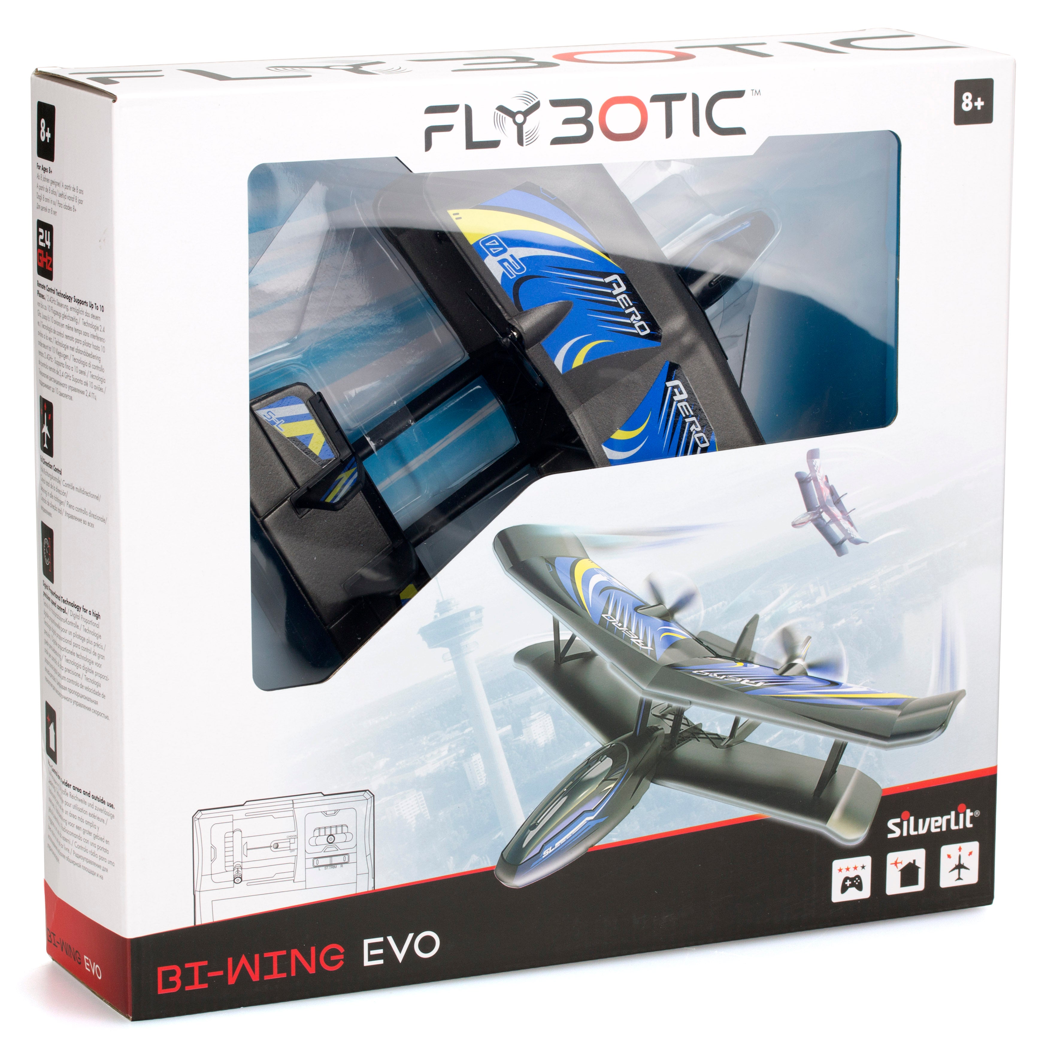 FLYBOTIC 3-Channel 2.4GHz Bi-Wing Evo RC Plane - Blue - Image 2