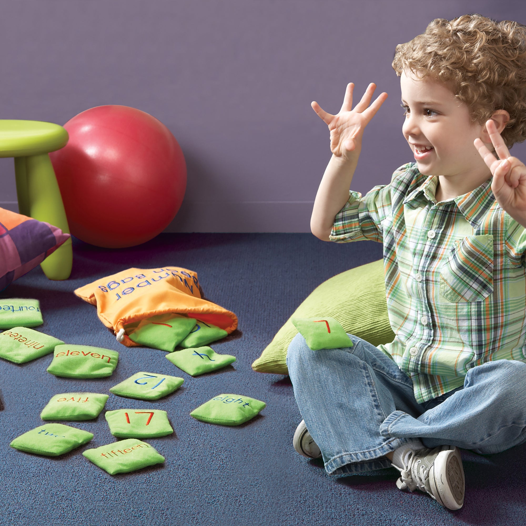Educational Insights Number Bean Bags - Color-Coded Math Play Set - Image 3