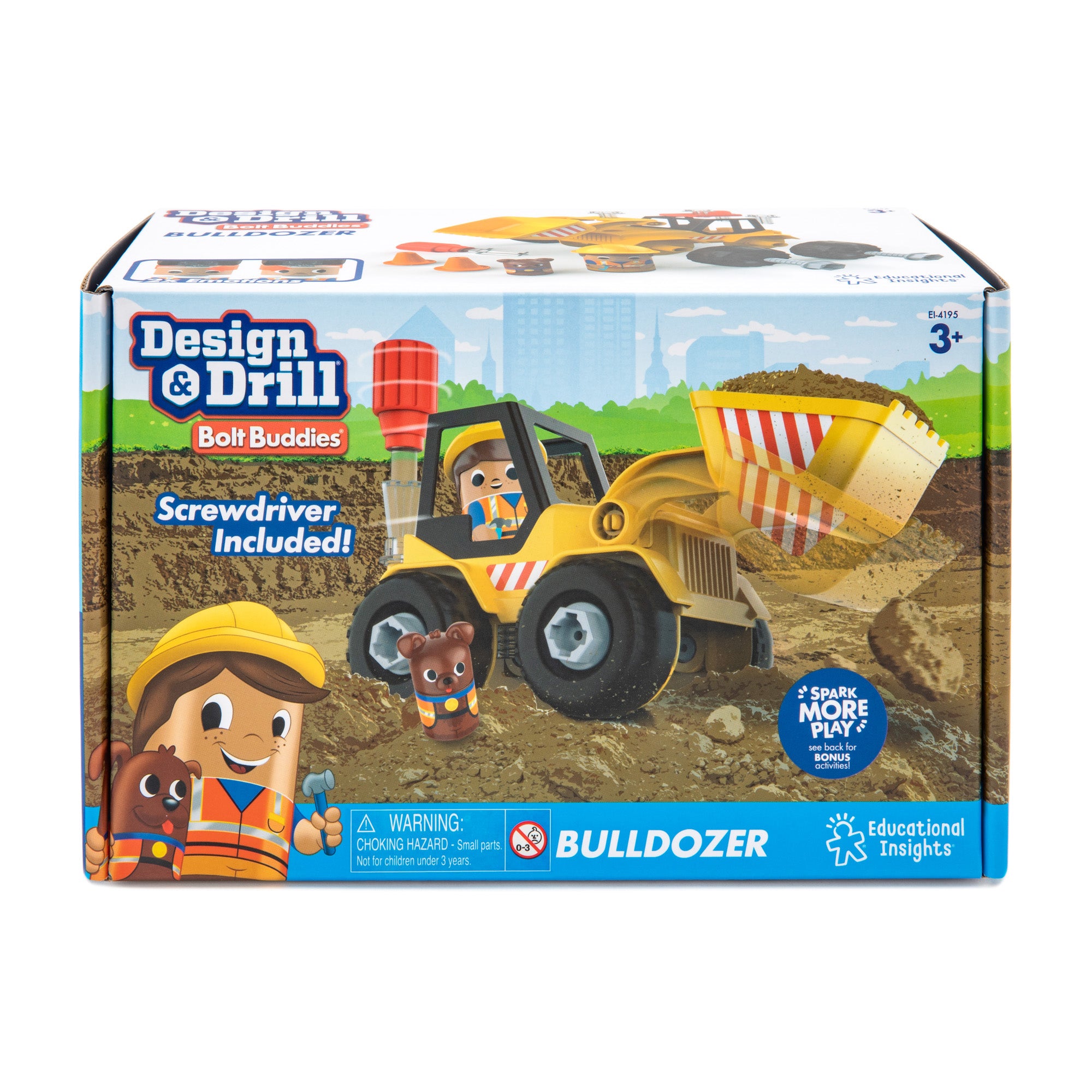 Alternative view of Educational Insights Design & Drill Bolt Buddies Bulldozer - Interactive Construction Toy