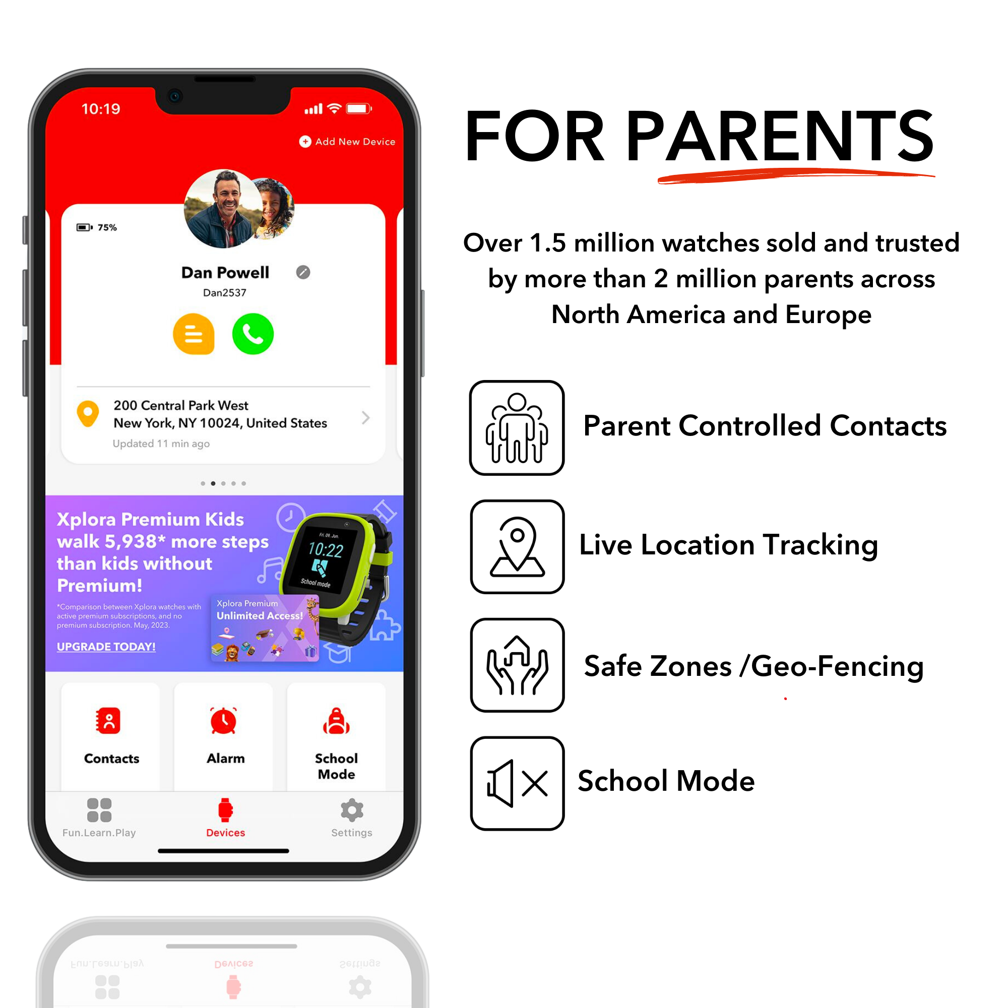 X6Play Kids' Smart Watch Cell Phone With Gps - Interactive Safety Device - Black - Image 3