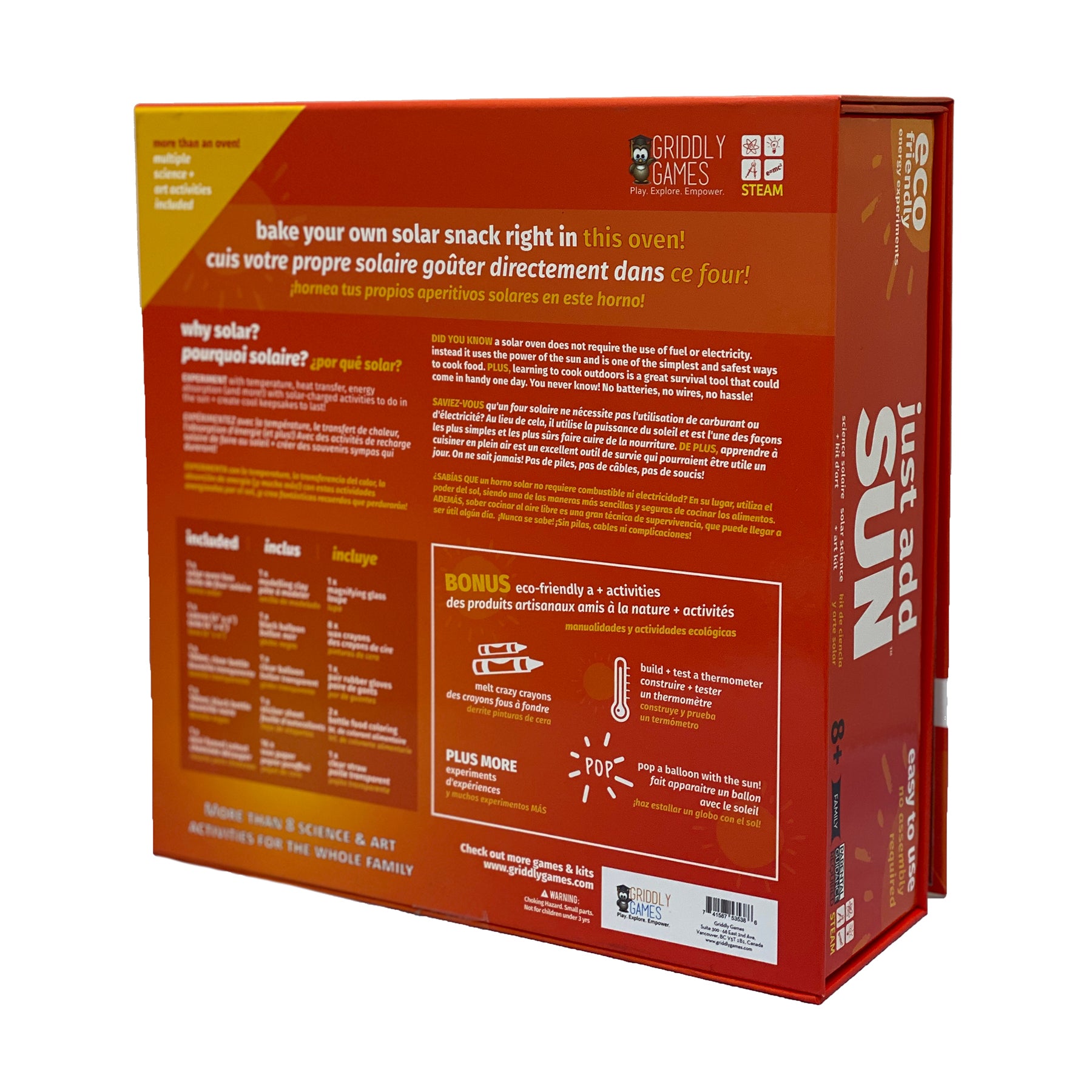 Alternative view of Griddly Games Just Add Sun STEAM Solar Oven Science and Art Kit