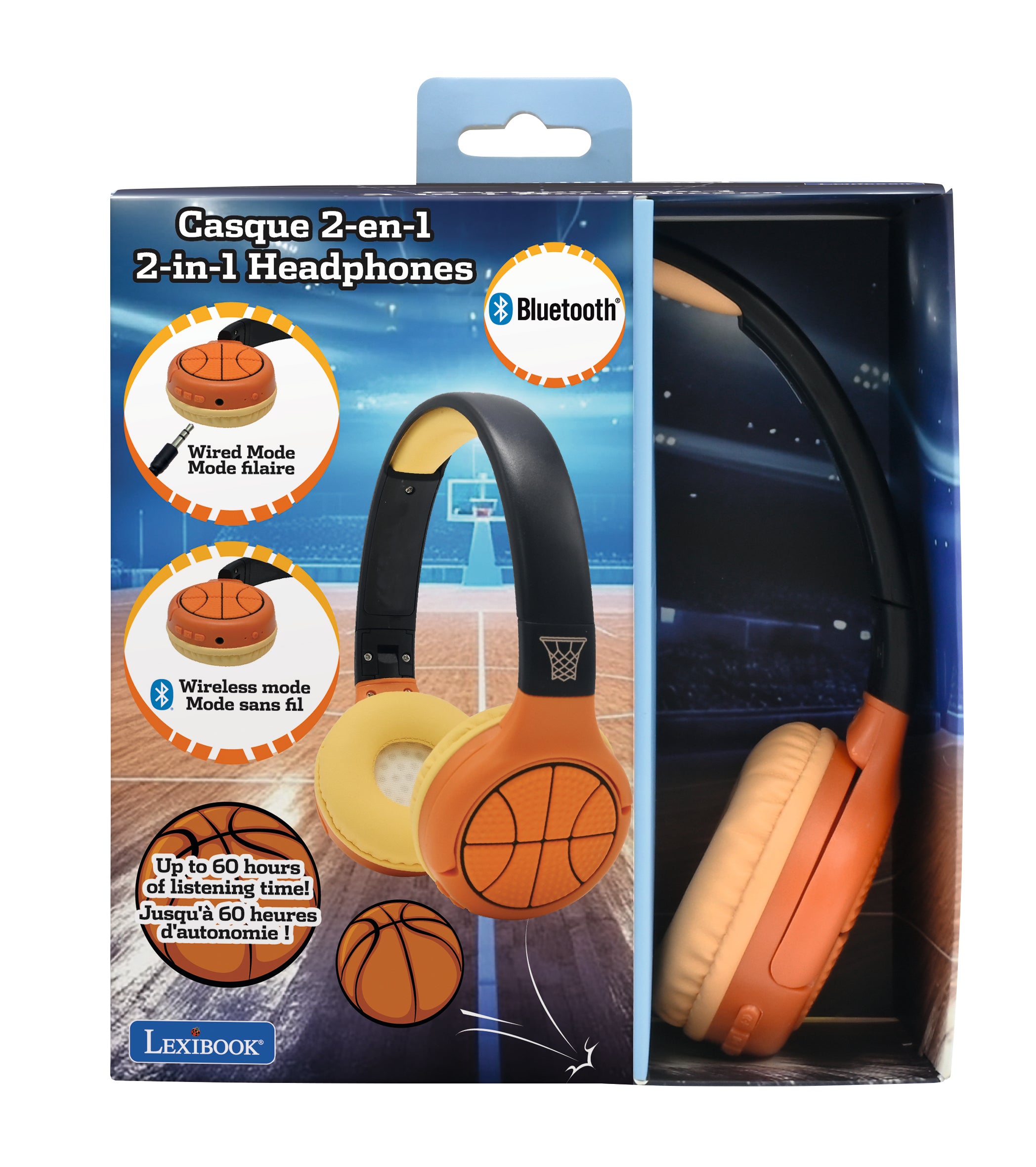 2 in 1 Bluetooth Foldable Basketball Design Headphones