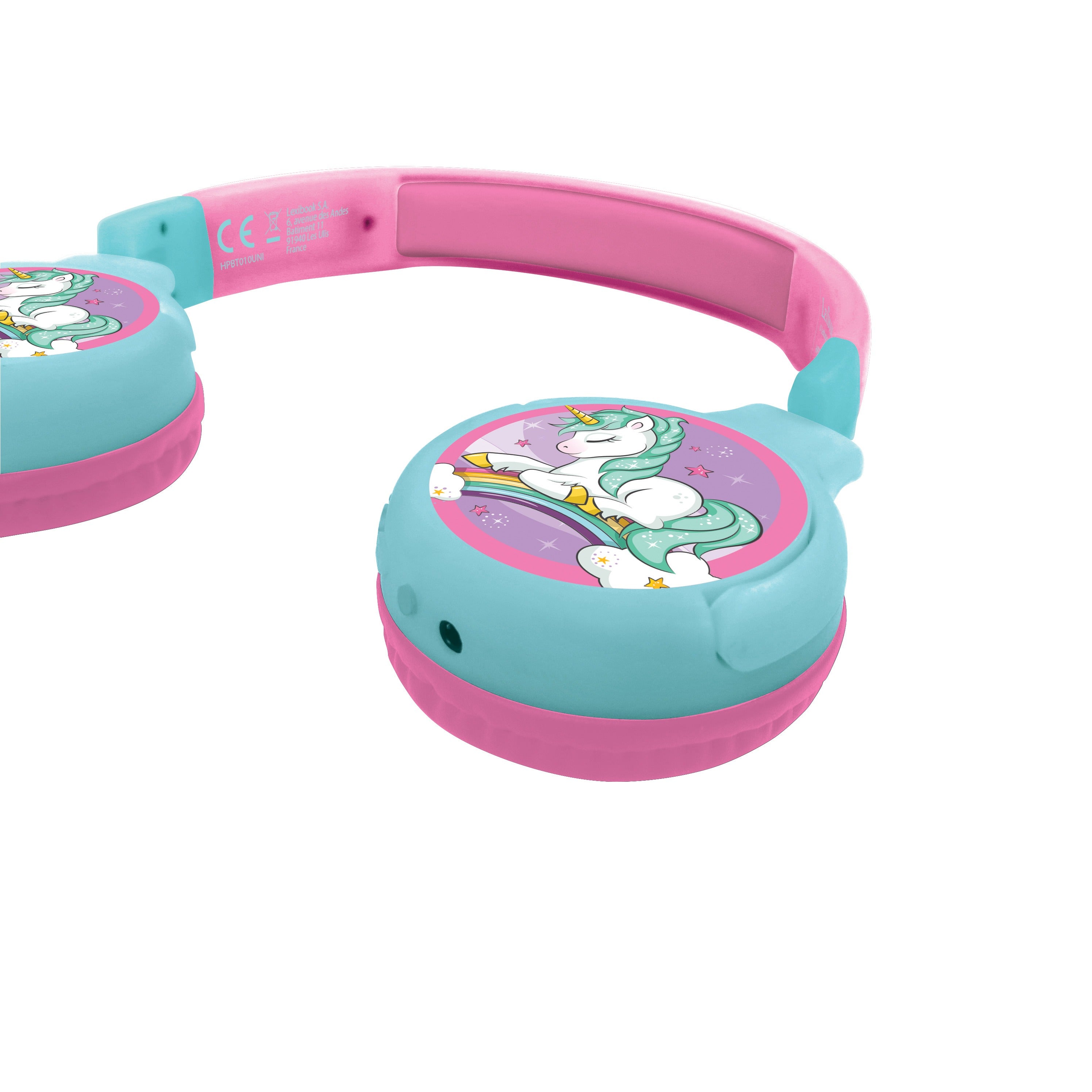 Alternative view of Lexibook Unicorn-Themed Foldable Bluetooth Headphones - Pink