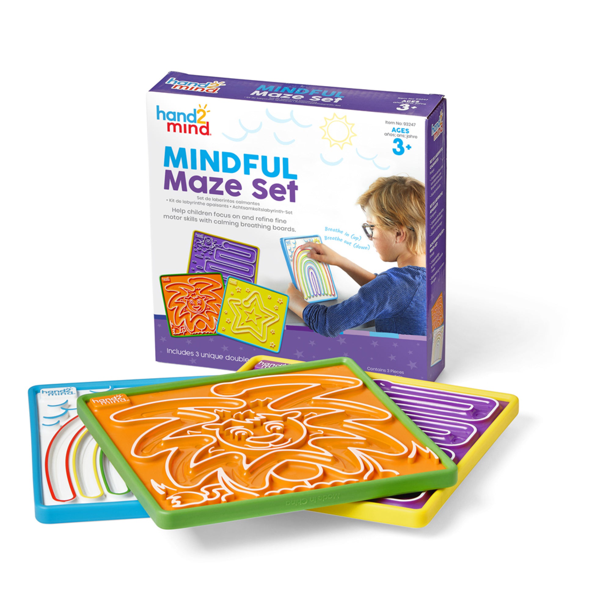 Hand2Mind Mindful Maze Set - Breathe & Play Guided Experience