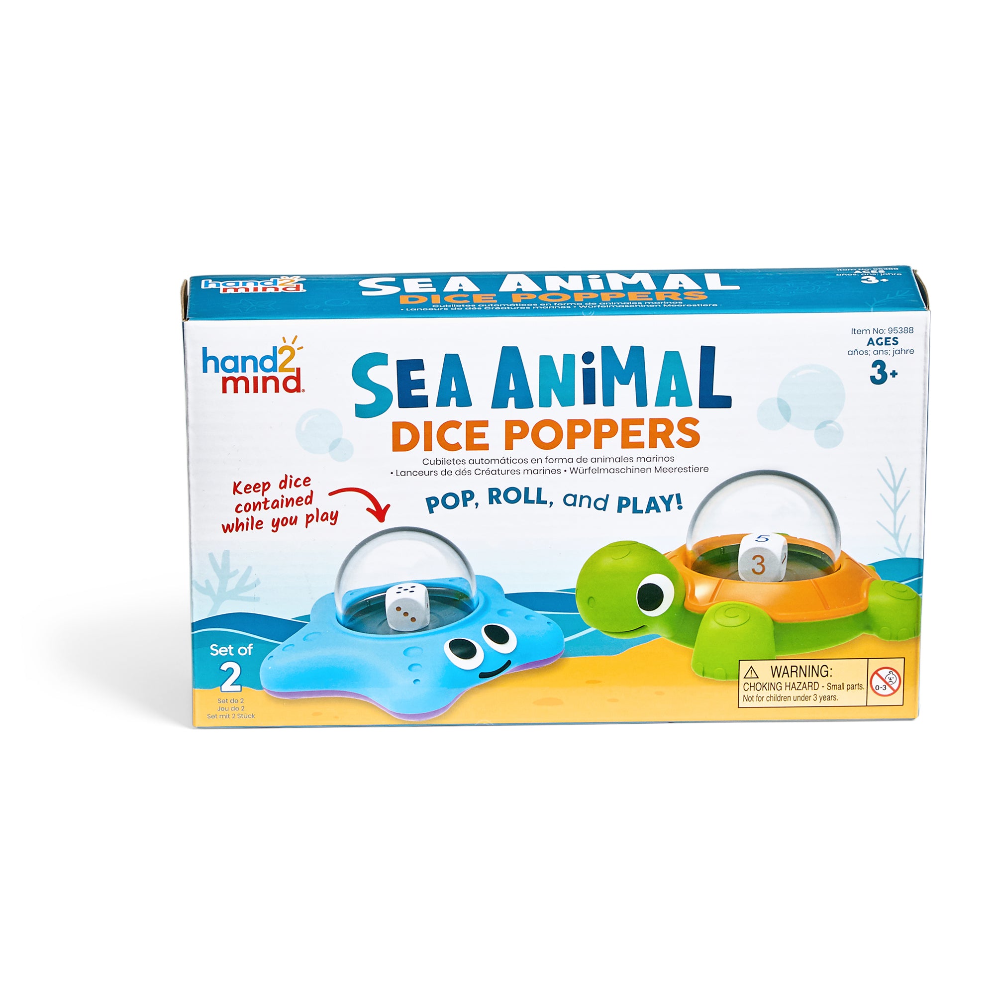 Hand2Mind Sea Animal Dice Poppers, Turtle & Starfish - Educational Counting Toy - Image 2