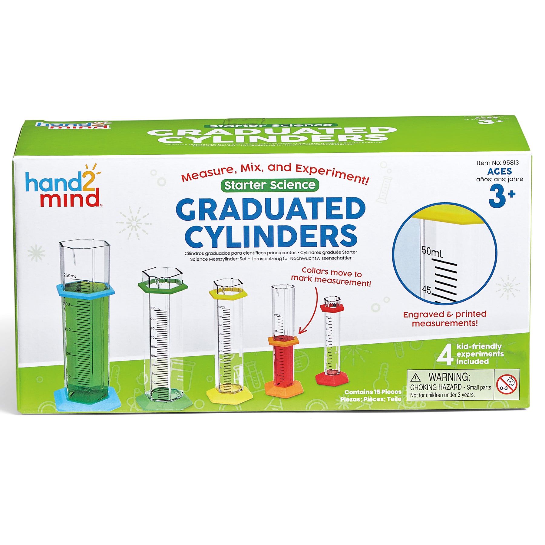 Alternative view of Hand2Mind Starter Science Graduated Cylinders Set for Kids