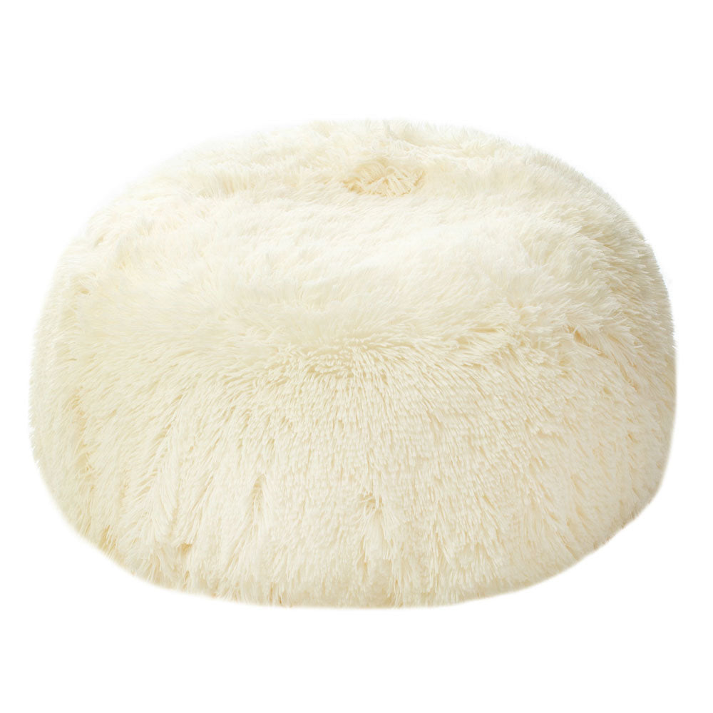 AirCandy Mongolian Faux Fur Inflatable Ottoman - Chic and Cozy
