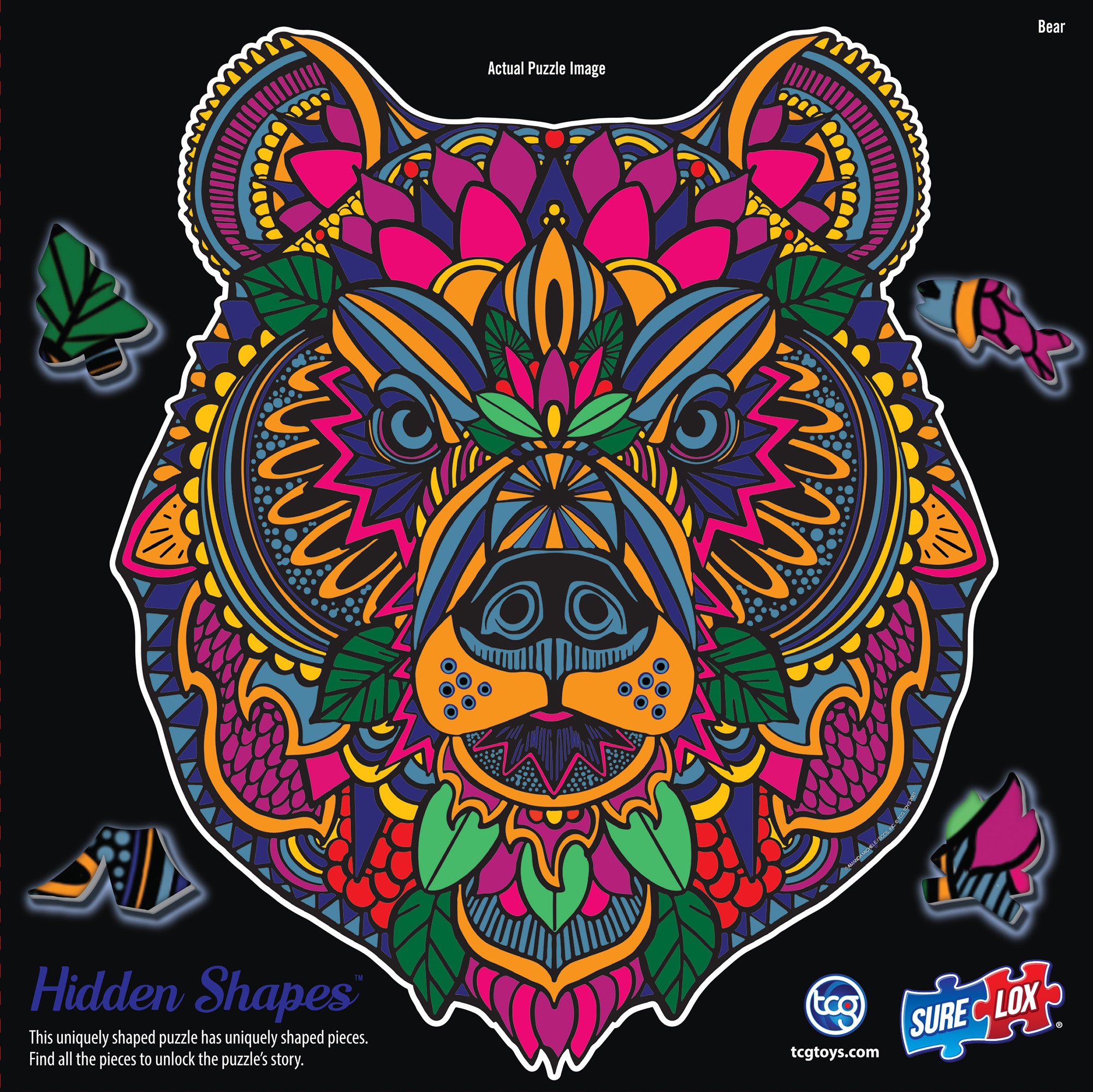 Enchanted Wilderness Bear-Shaped Jigsaw Puzzle - 300 pc - Image 4