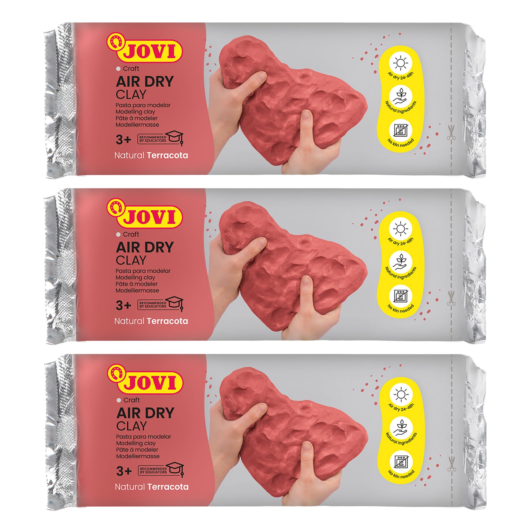 JOVI Air Dry Clay Terracotta Art Bar Pack - 1.1lb, Set of 3