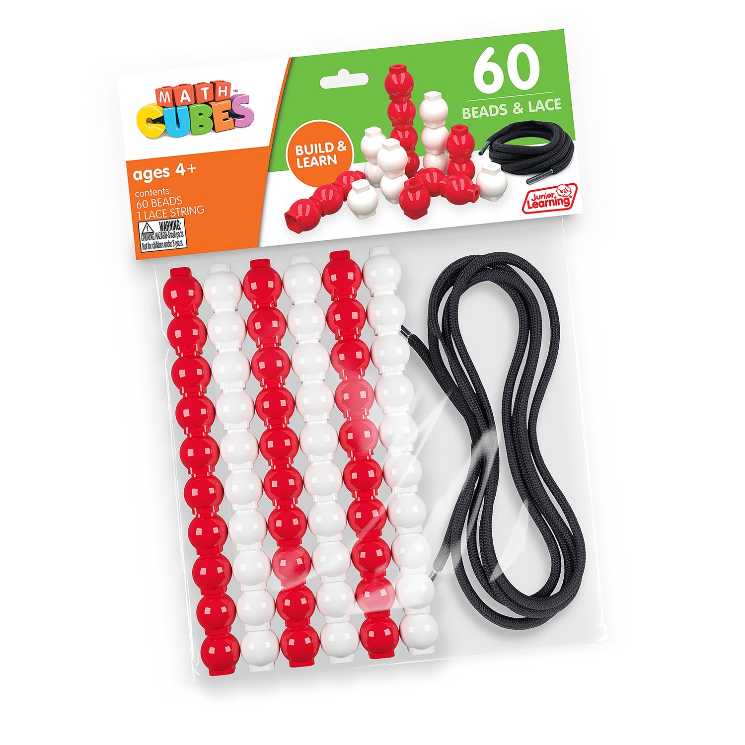 Alternative view of Junior Learning 60 Bead Cubes and Laces - Educational Counting and Sorting Toy