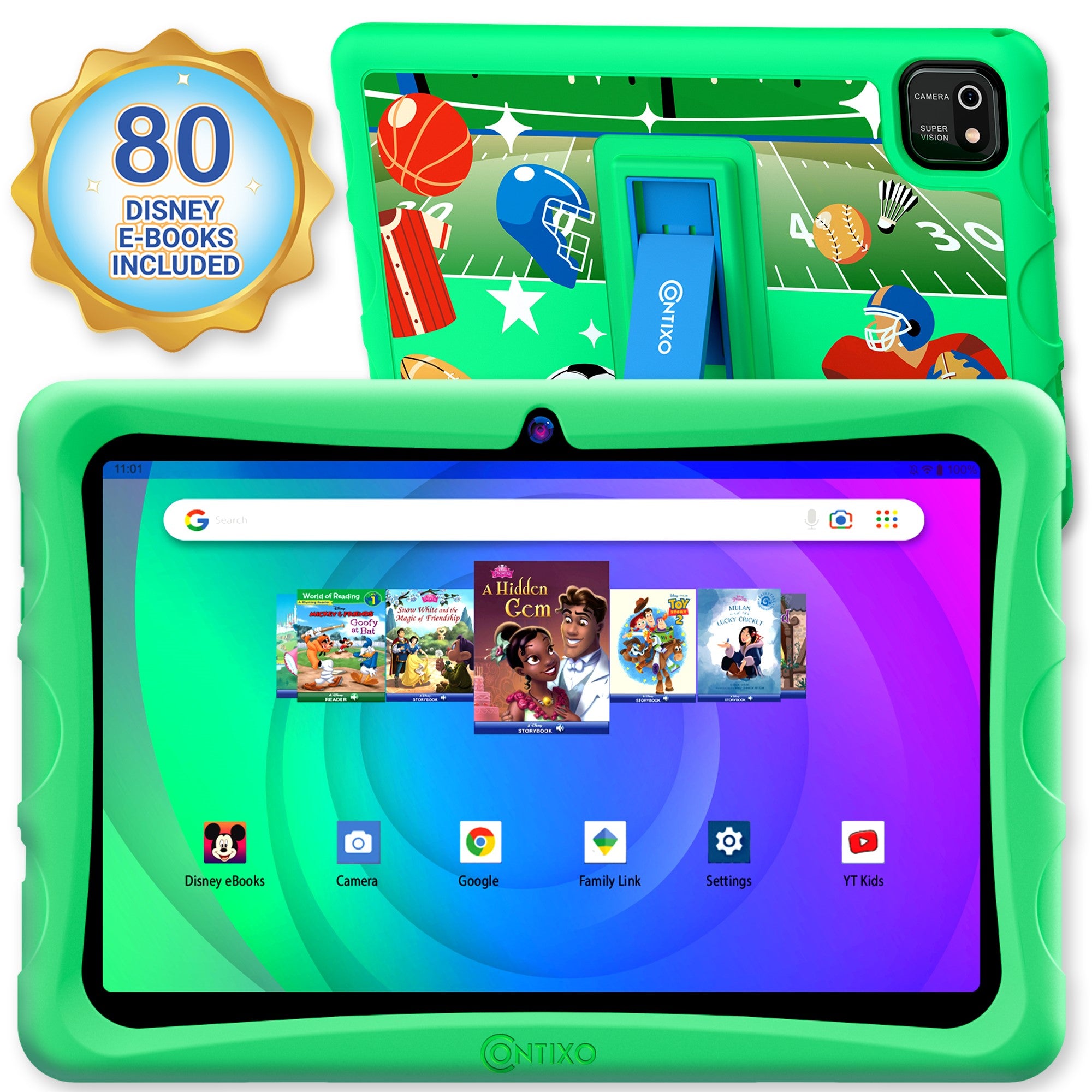 Contixo K103A 10-Inch Kids 64GB HD Tablet - Disney eBooks - Green