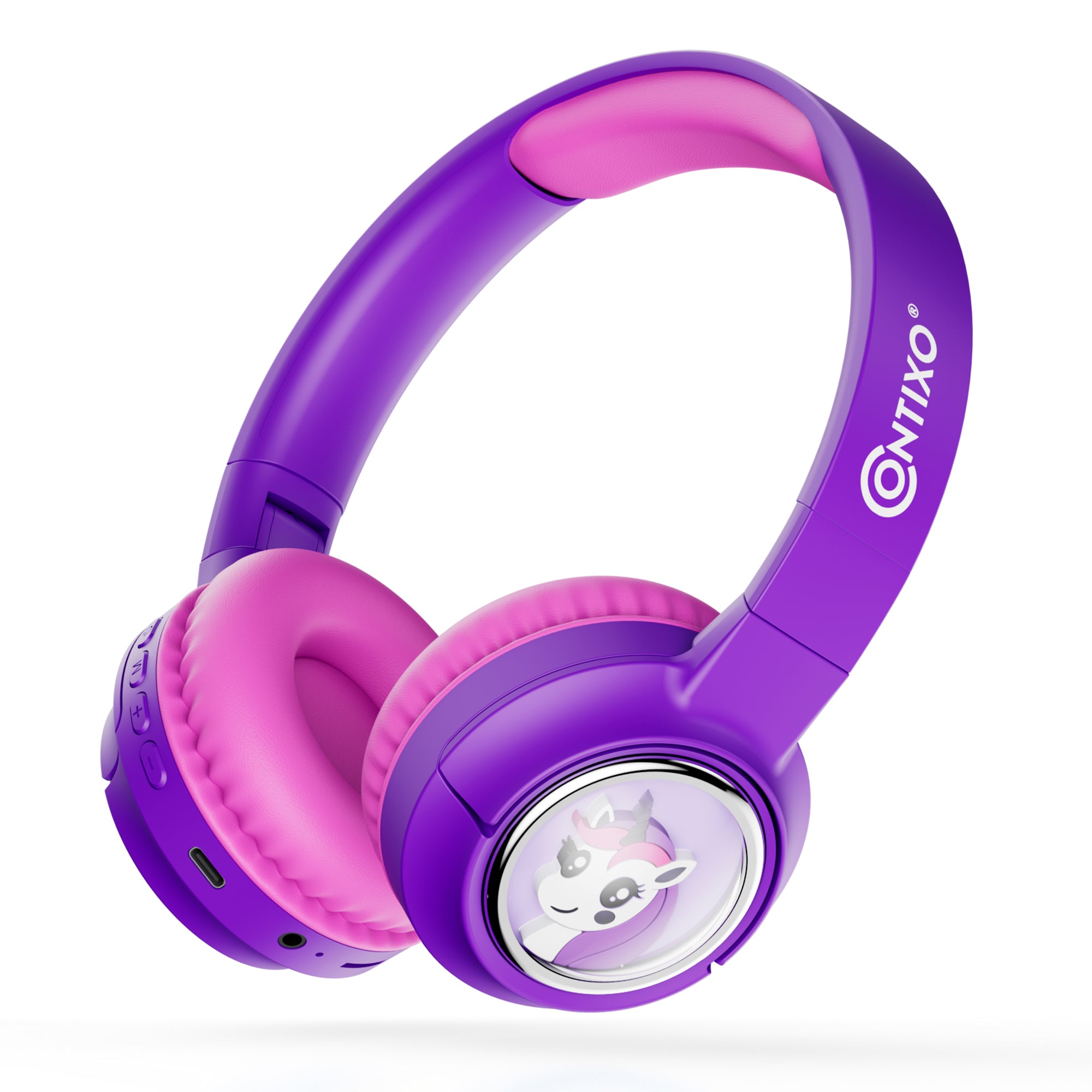 Contixo KB6 Kids Wireless Bluetooth Headphones - Fun LED Lights & Safe Volume Control, Purple
