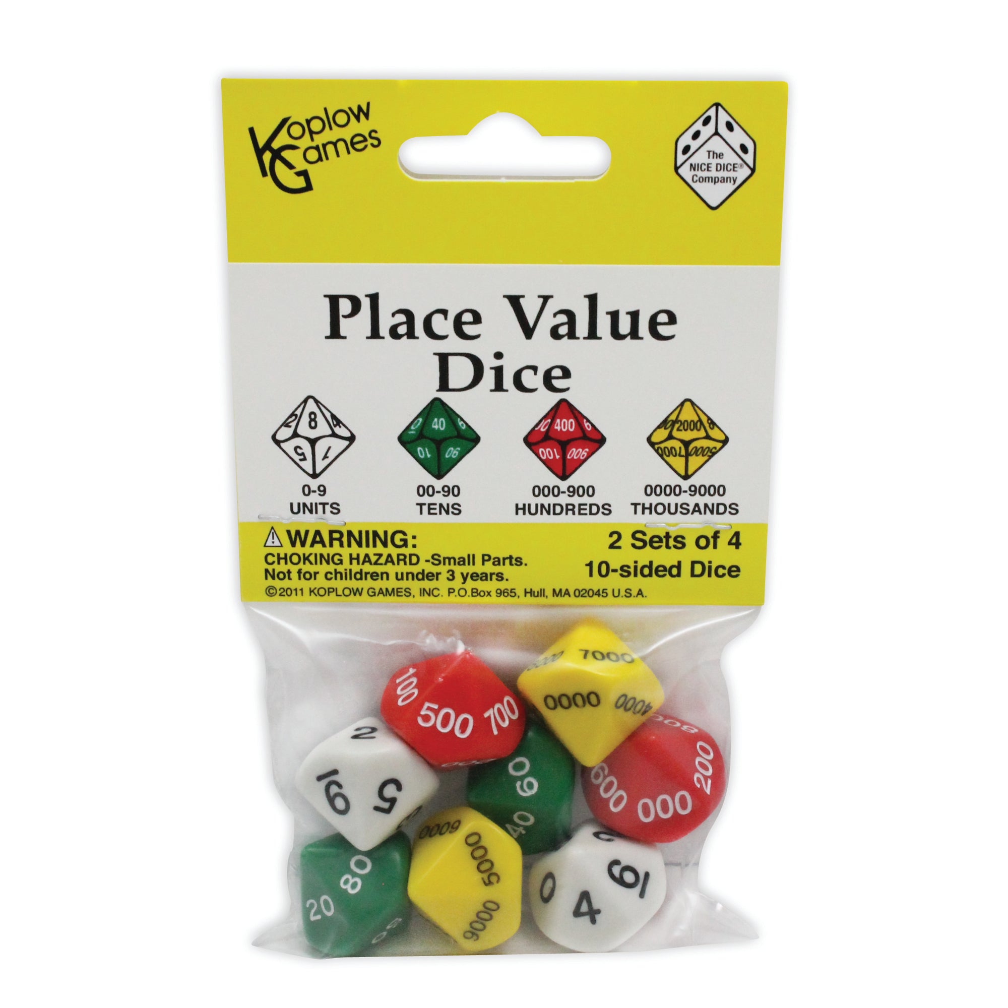 Alternative view of Koplow Games Educational Place Value Dice - Colorful Assortment - Set of 48