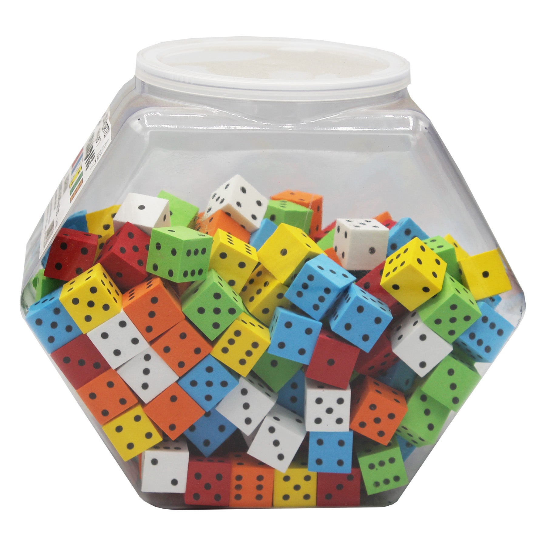 Alternative view of Koplow Games Jubilant Jumbo Foam Dice Set, 16mm, Variety Colors, Tub of 200
