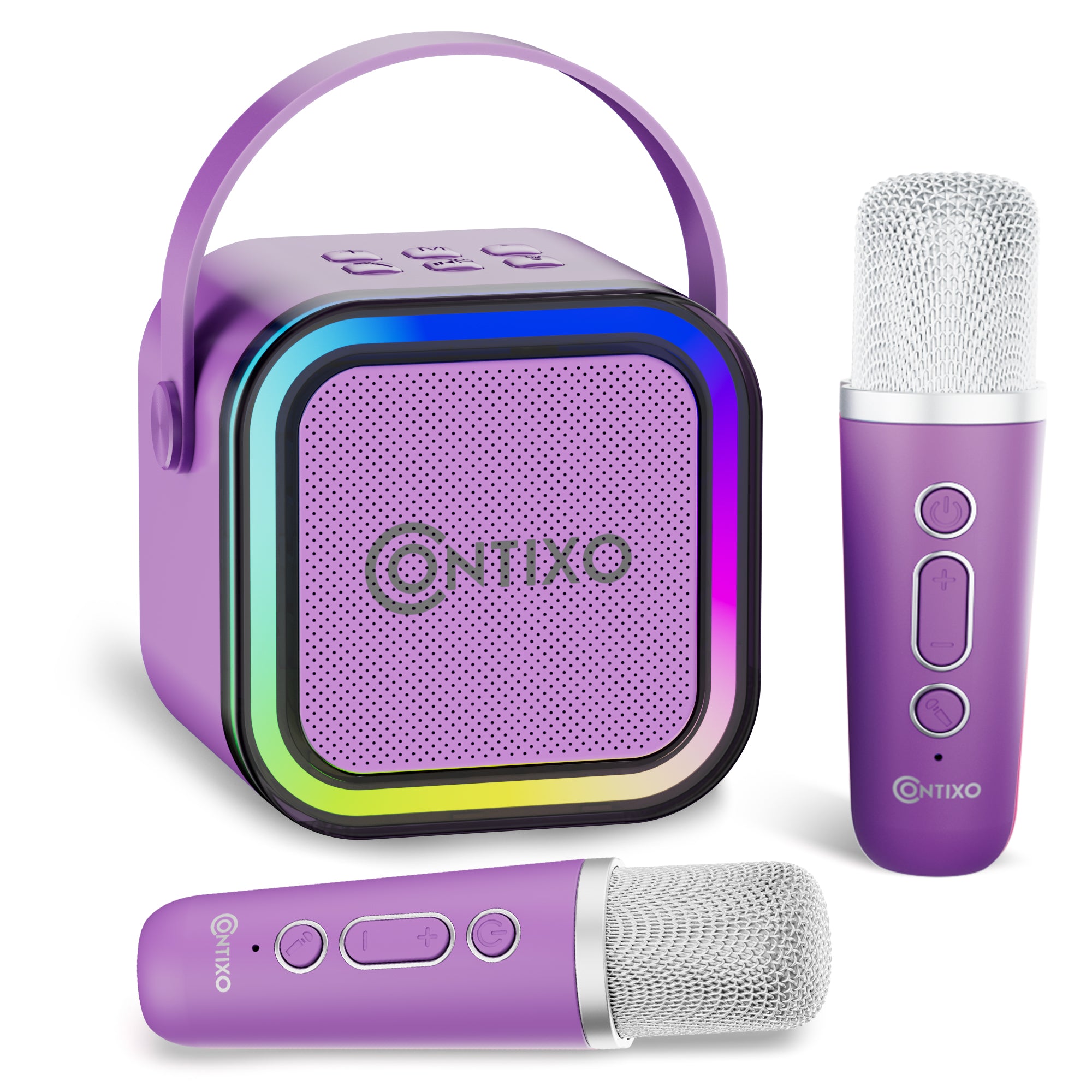 Contixo Mini Karaoke Dynamite | Portable Bluetooth Speaker + Wireless Mics