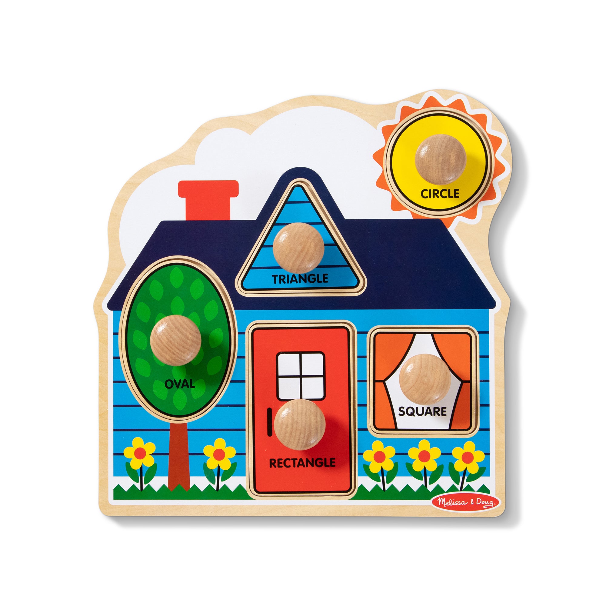 Alternative view of Melissa & Doug First Shapes Jumbo Knob Puzzle – Cabin & Cottage Theme