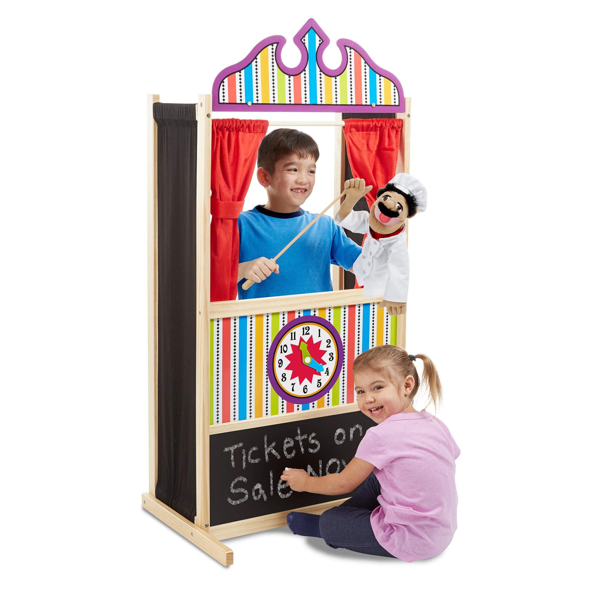 Alternative view of Melissa & Doug Deluxe Wooden Puppet Theater - Imaginative Play Stage